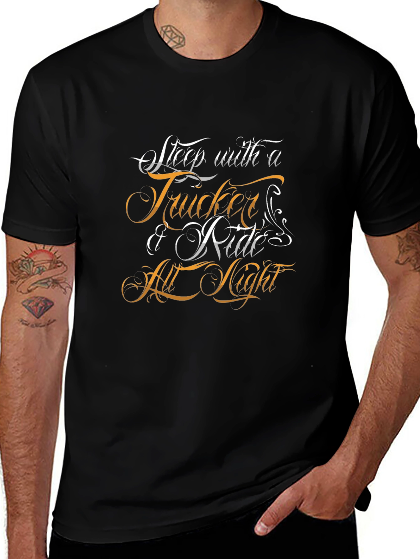 Sleep with a Trucker Graphic T-Shirt