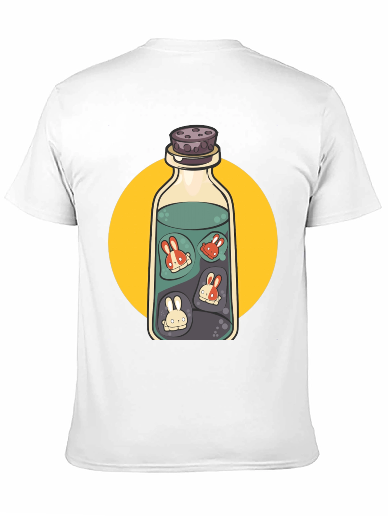 Rabbit Potion Graphic Tee - Black Cotton Blend