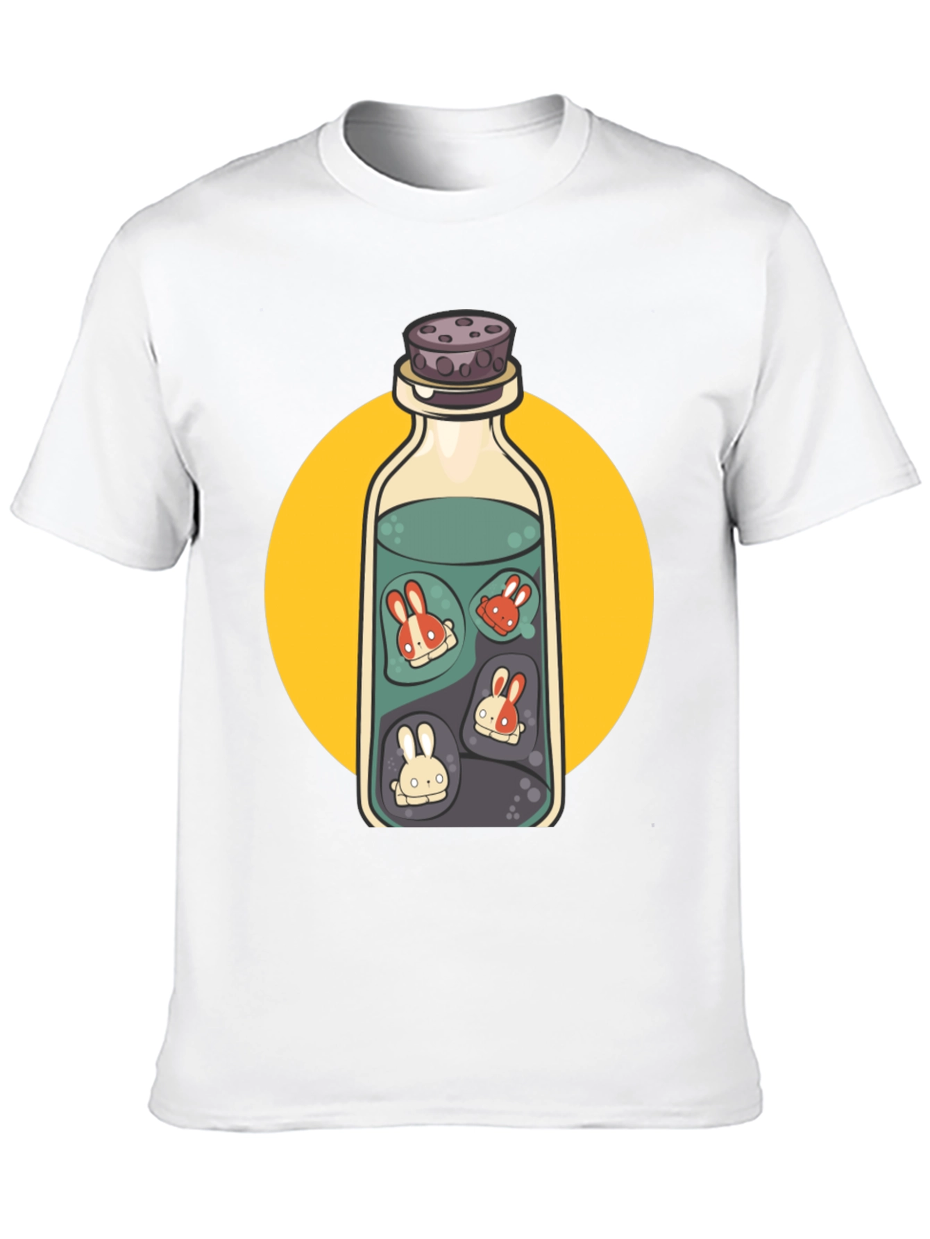 Rabbit Potion Graphic Tee - Black Cotton Blend