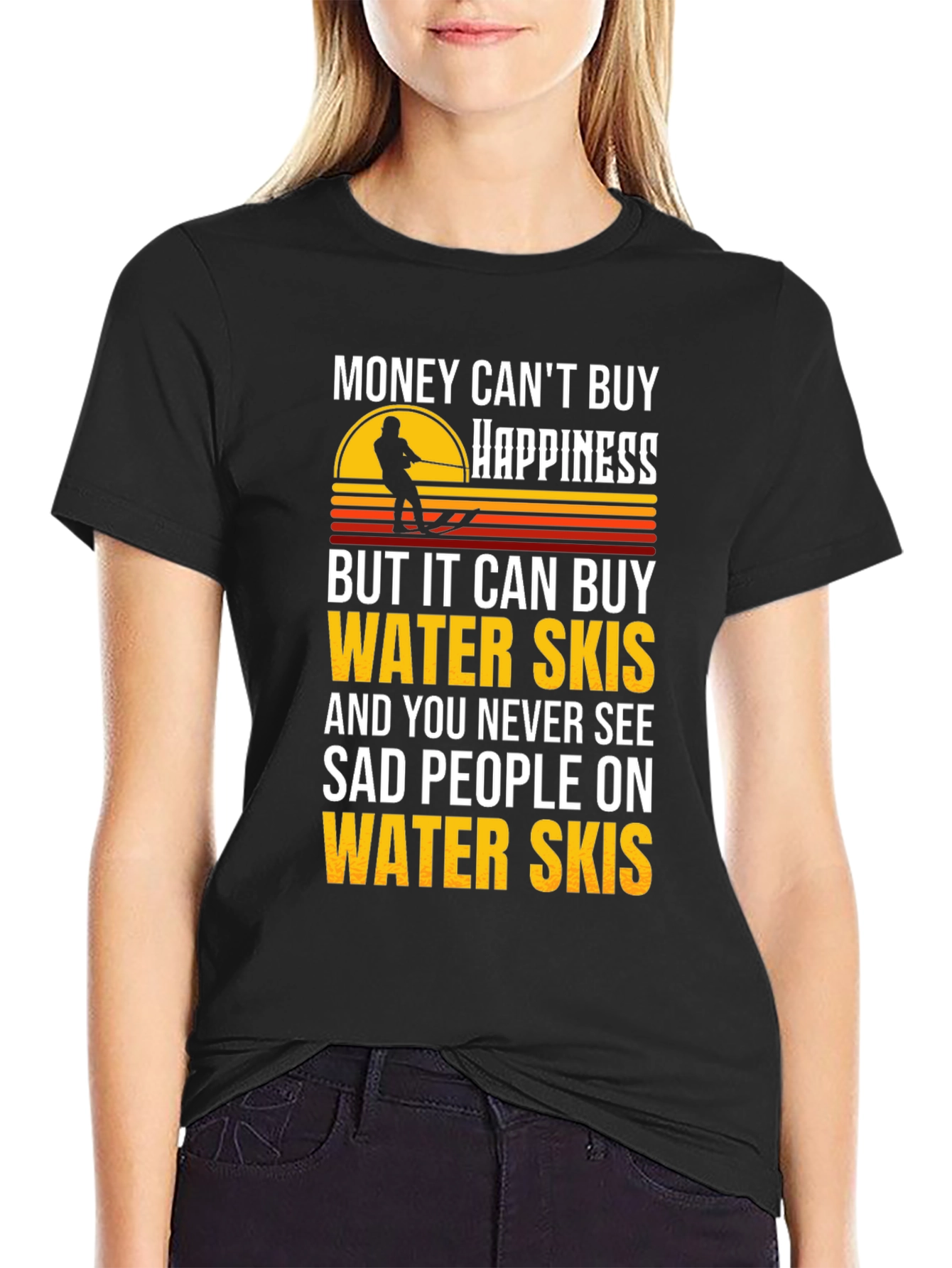 Water Skis Happiness Graphic T-Shirt