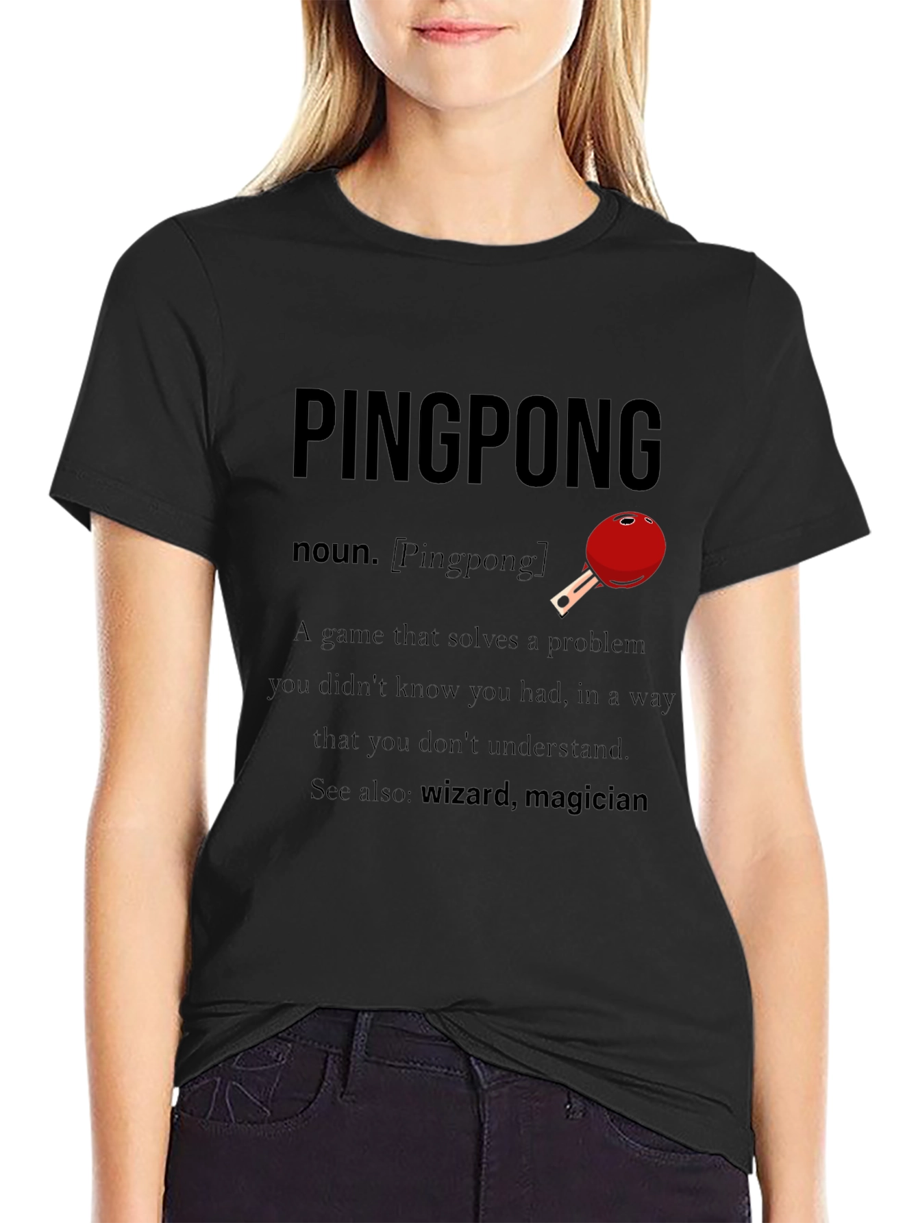 Pingpong Definition Black T-Shirt