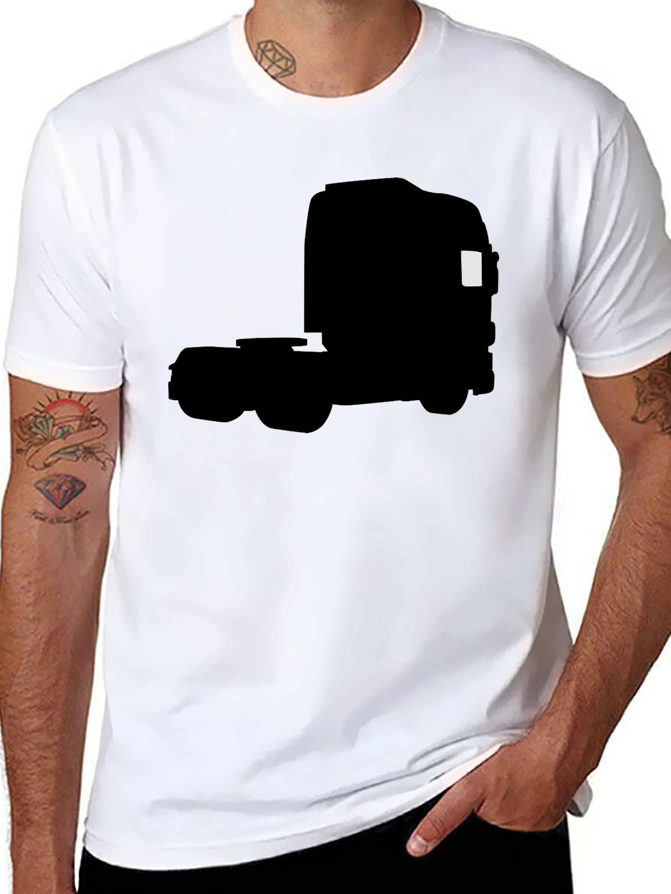 Truck Silhouette Graphic Tee - Black