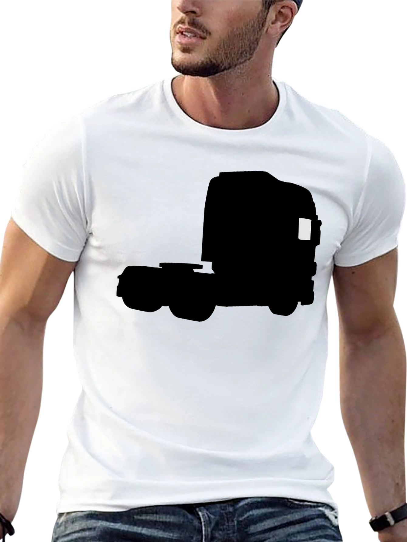 Truck Silhouette Graphic Tee - Black