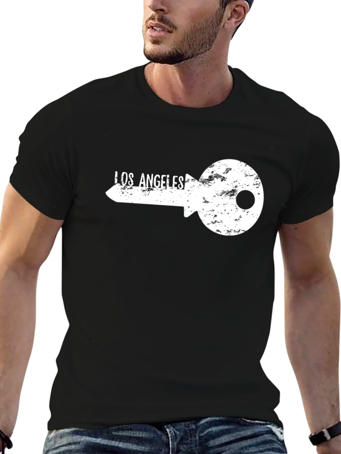 Los Angeles Key Graphic T-Shirt - Black