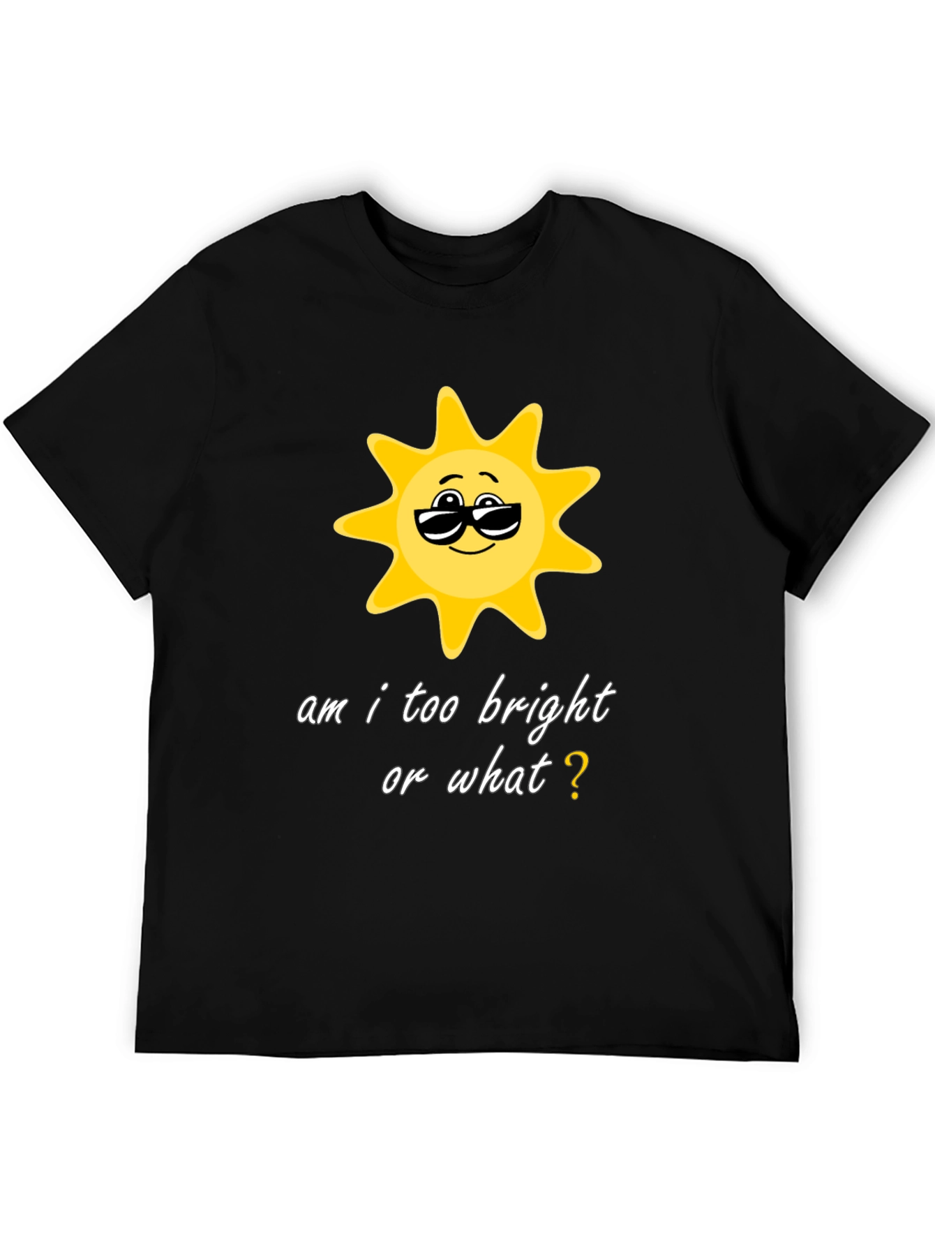 Funny Sun Graphic Black T-Shirt