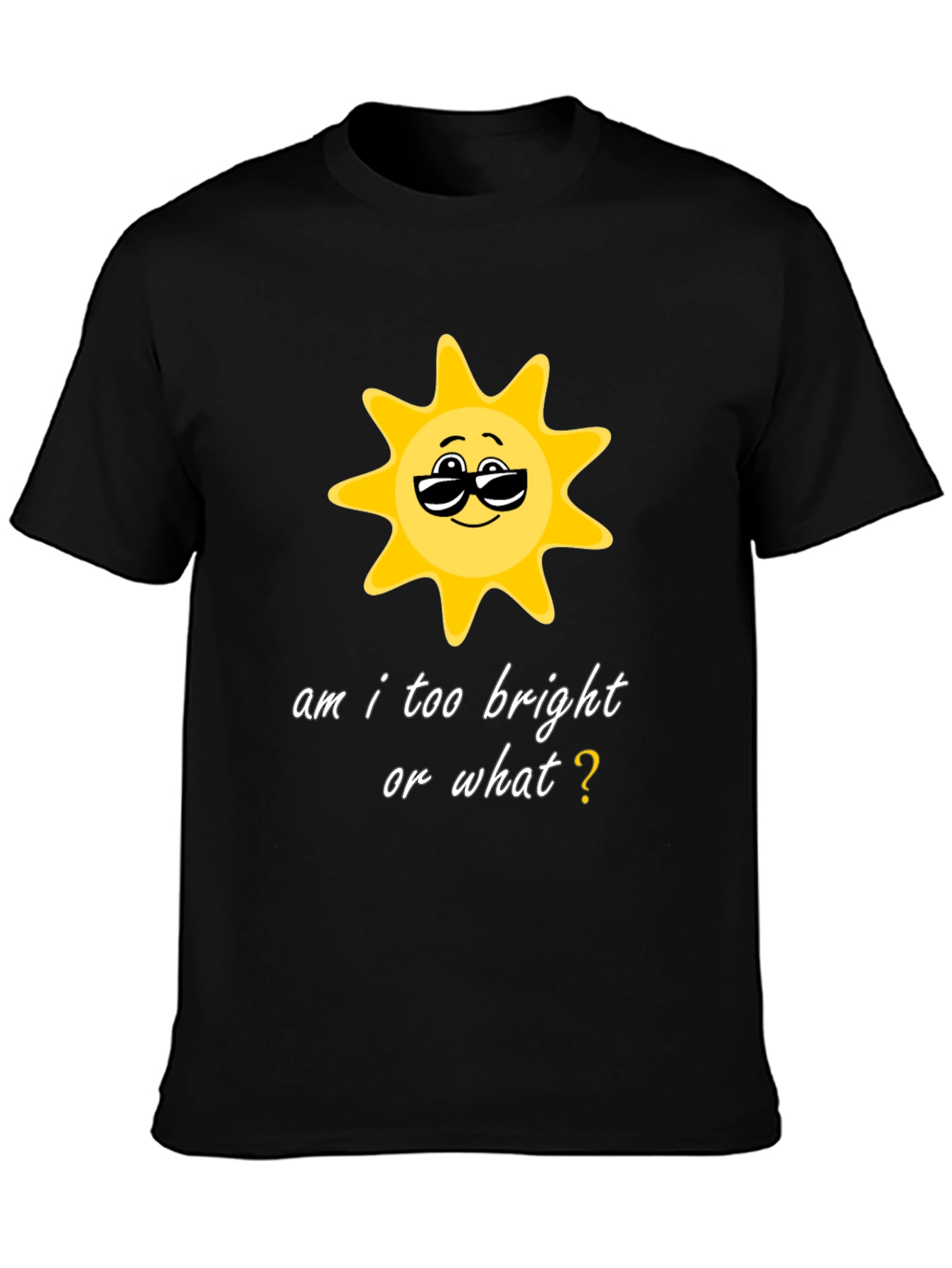 Funny Sun Graphic Black T-Shirt
