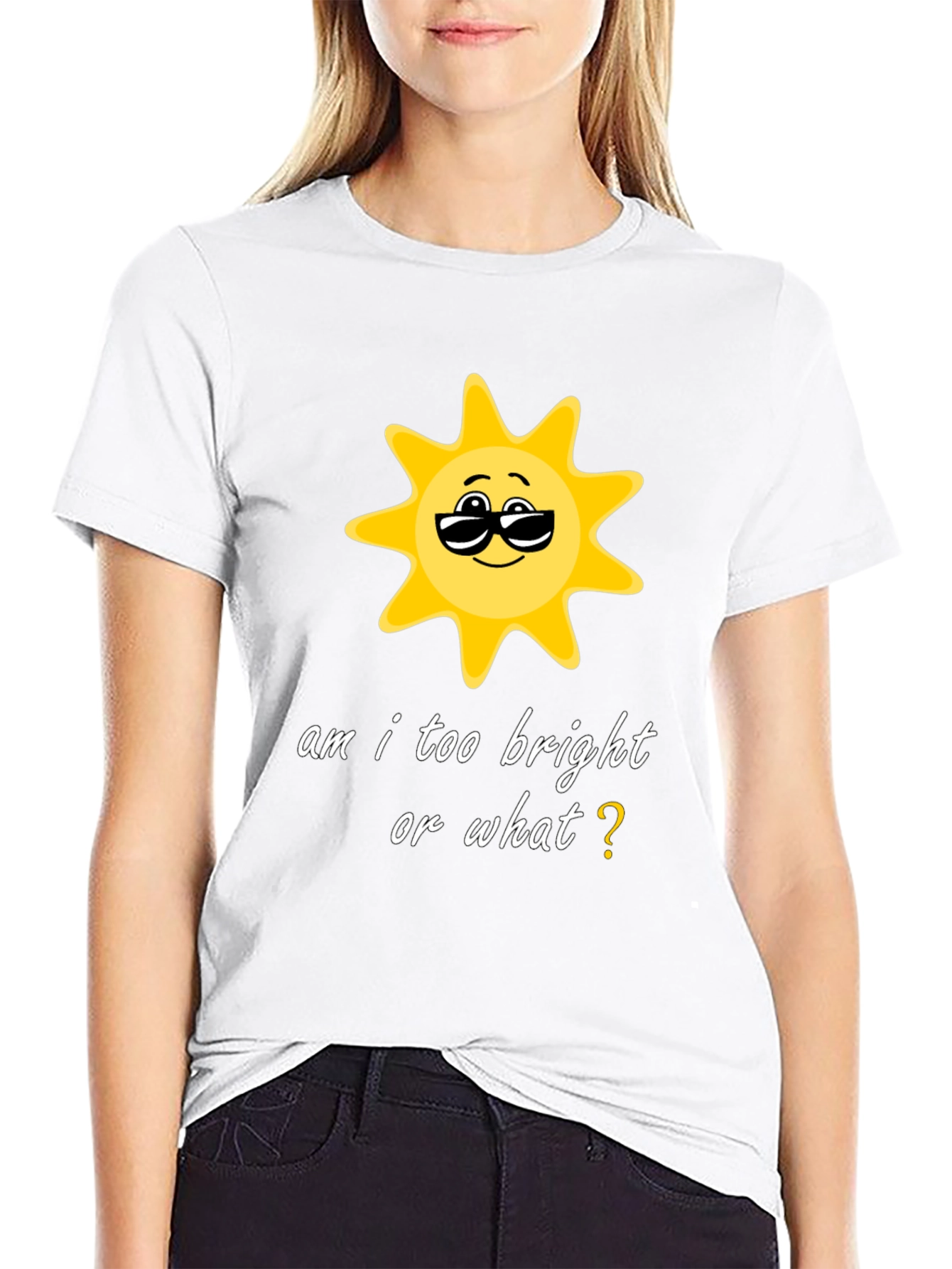 Funny Sun Graphic Black T-Shirt