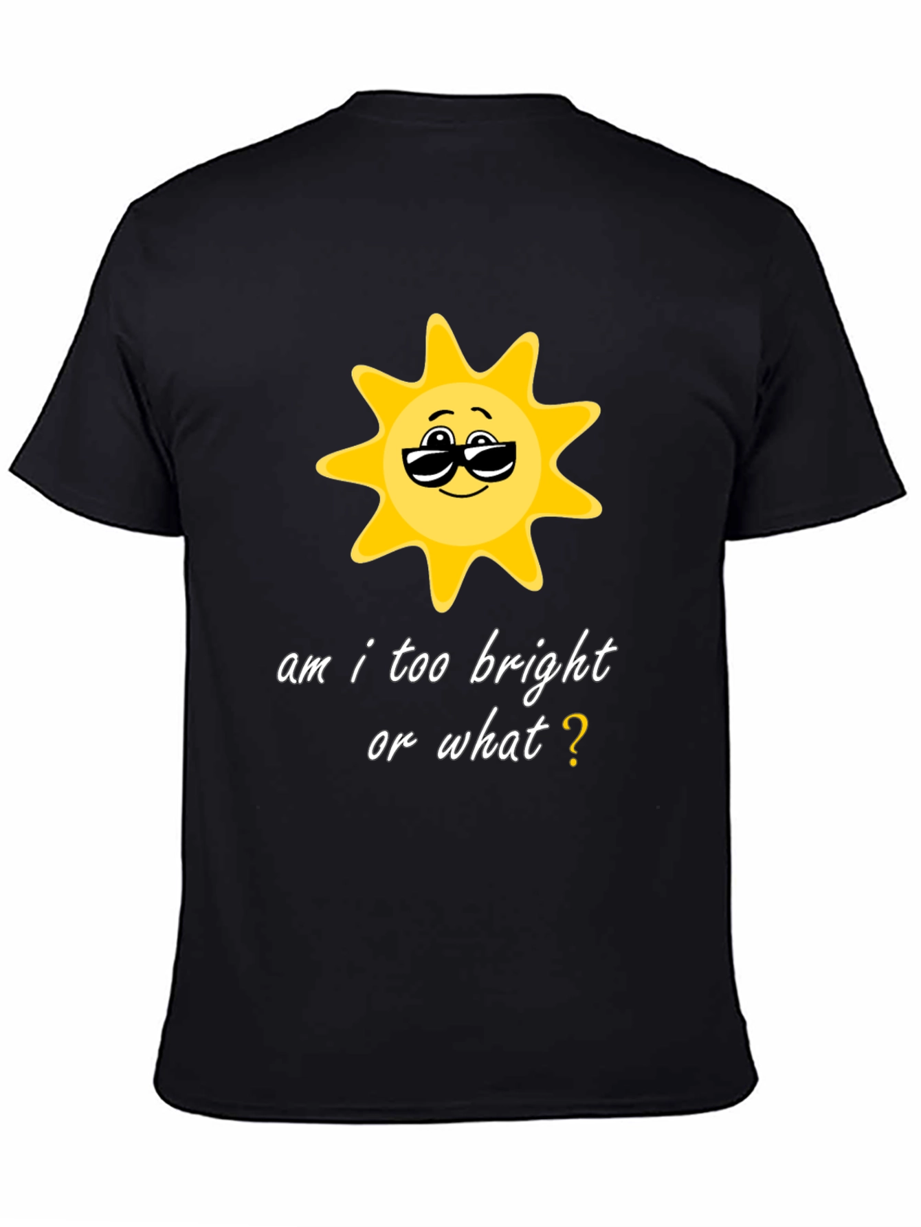 Funny Sun Graphic Black T-Shirt