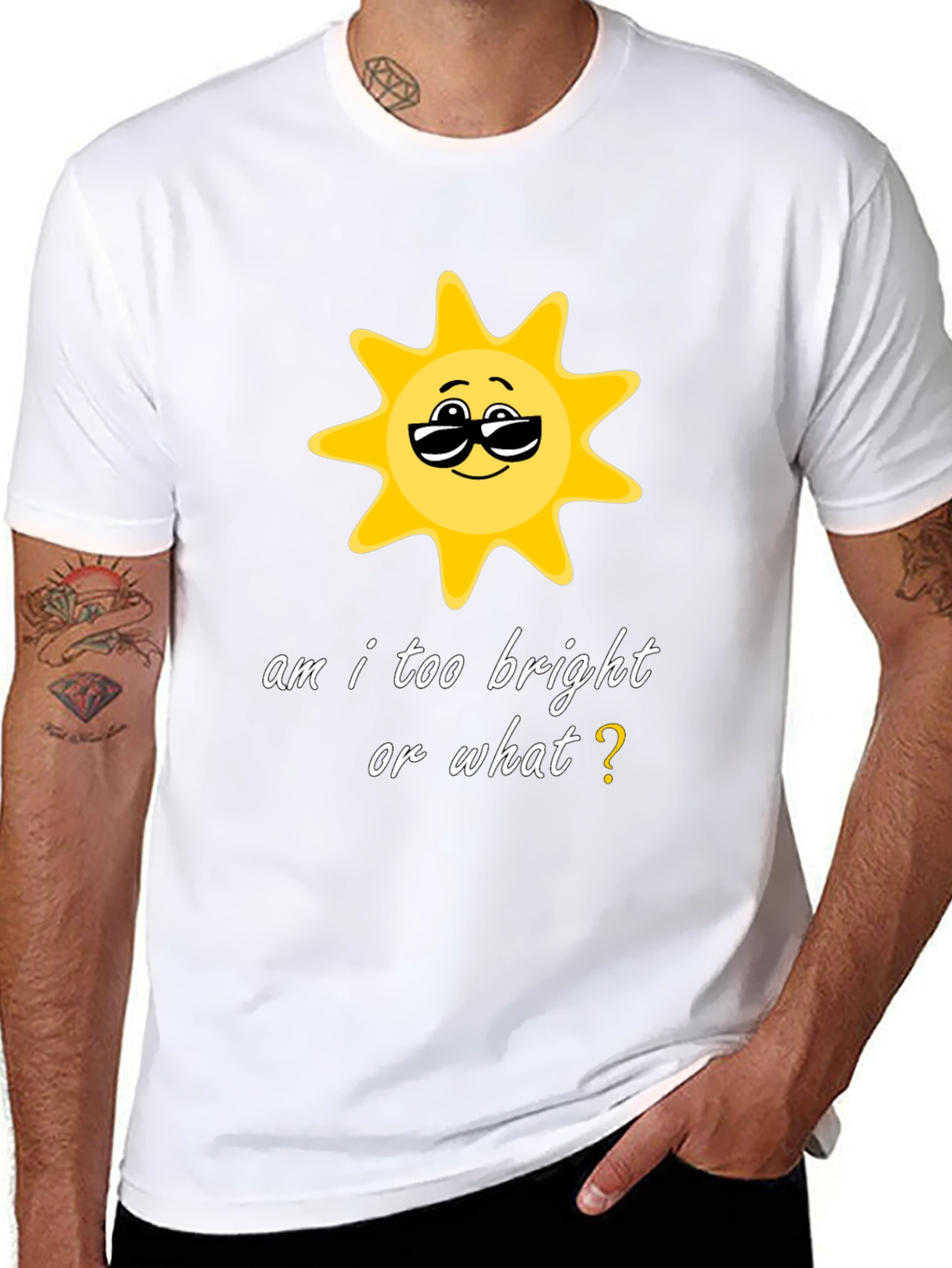 Funny Sun Graphic Black T-Shirt