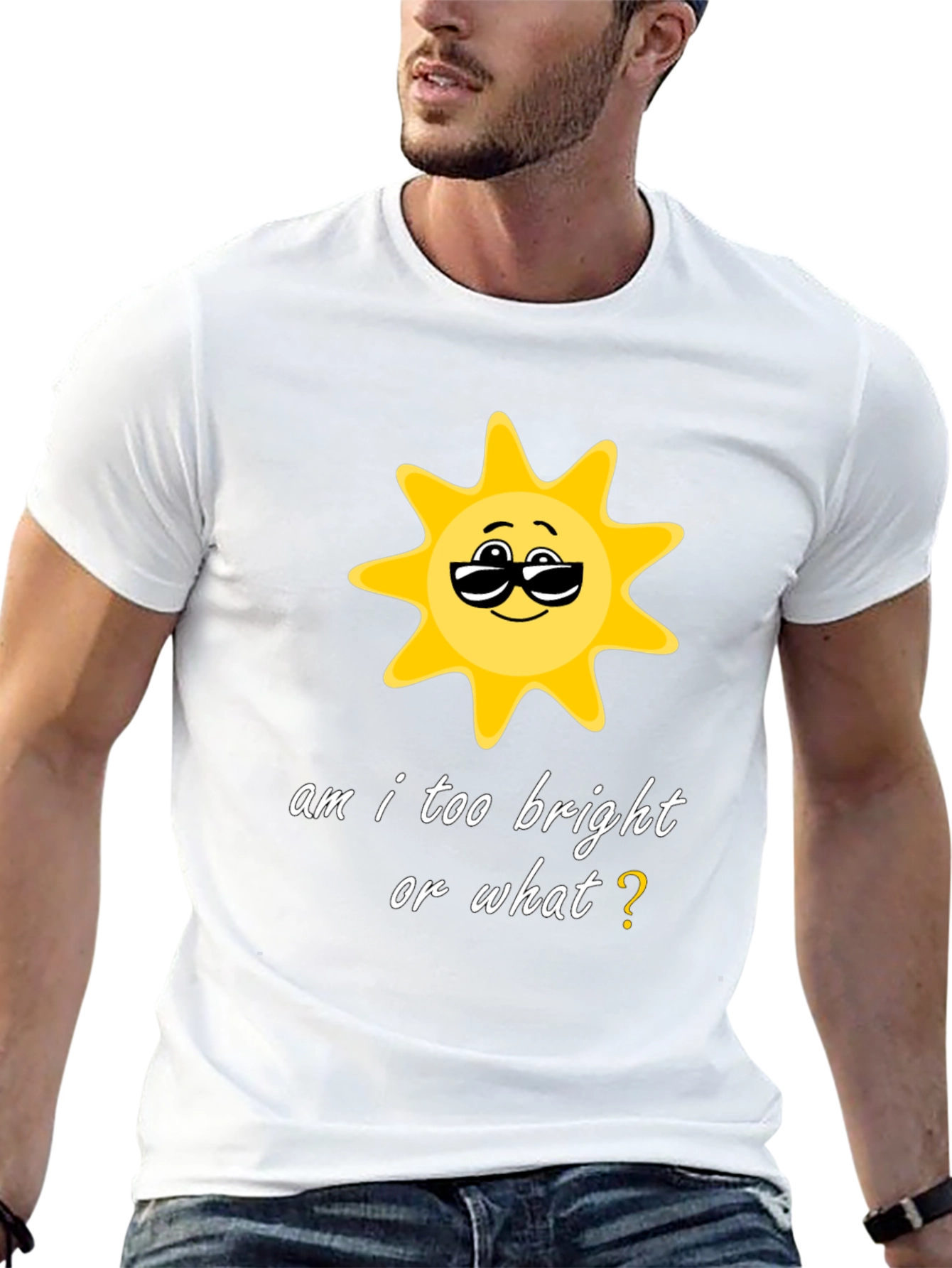 Funny Sun Graphic Black T-Shirt