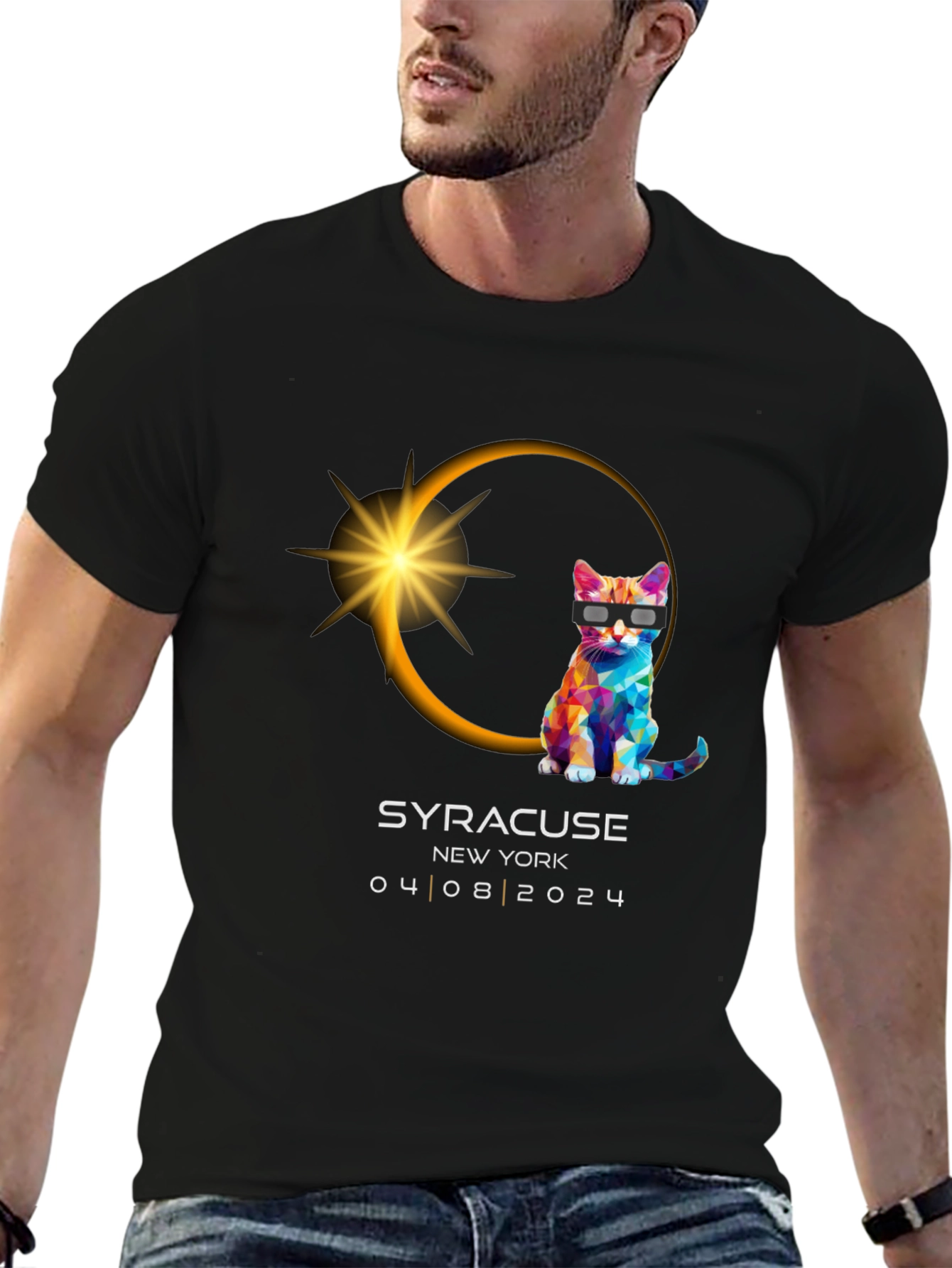 Syracuse Eclipse Cat T-Shirt - April 8 2024