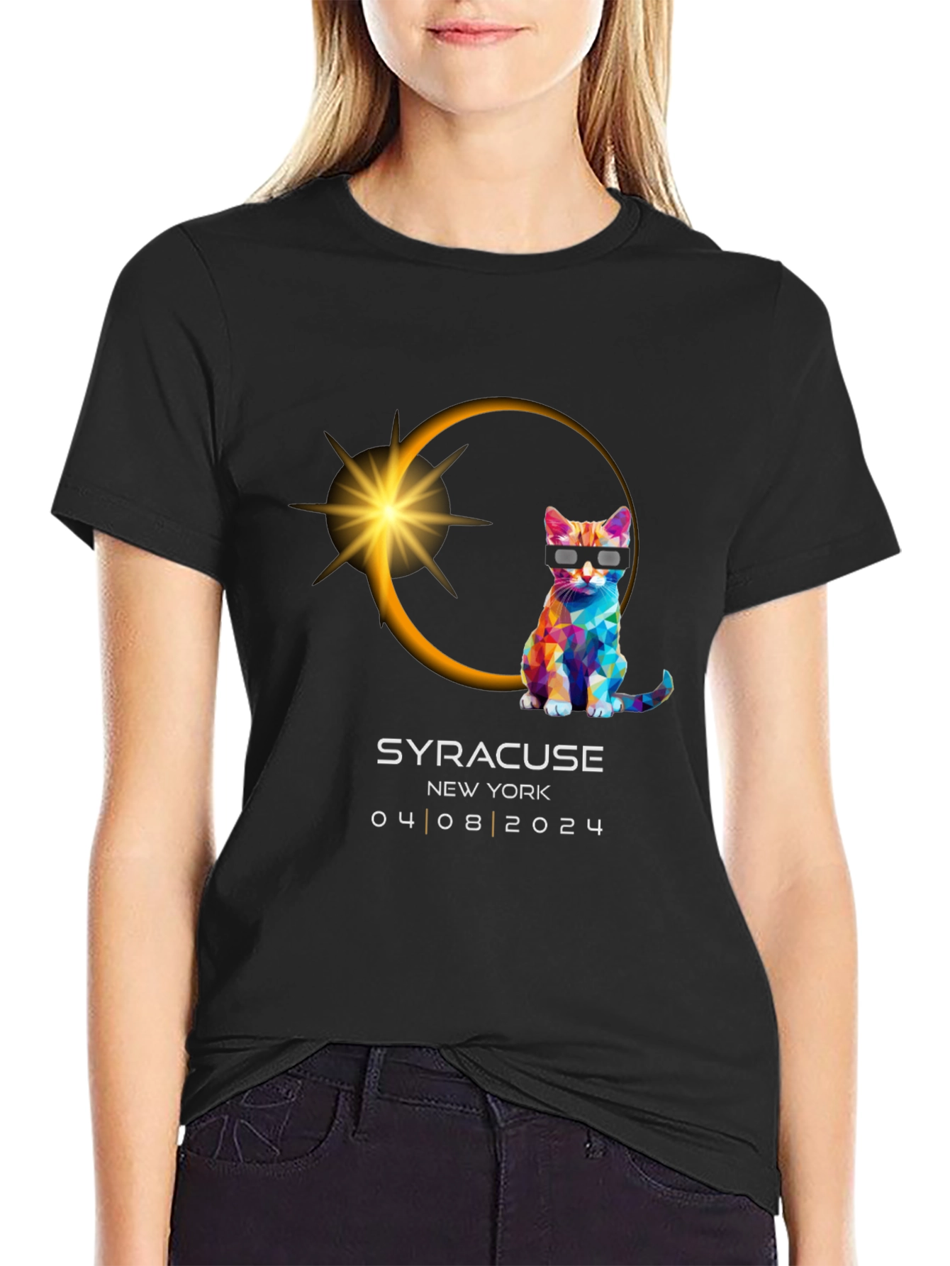 Syracuse Eclipse Cat T-Shirt - April 8 2024