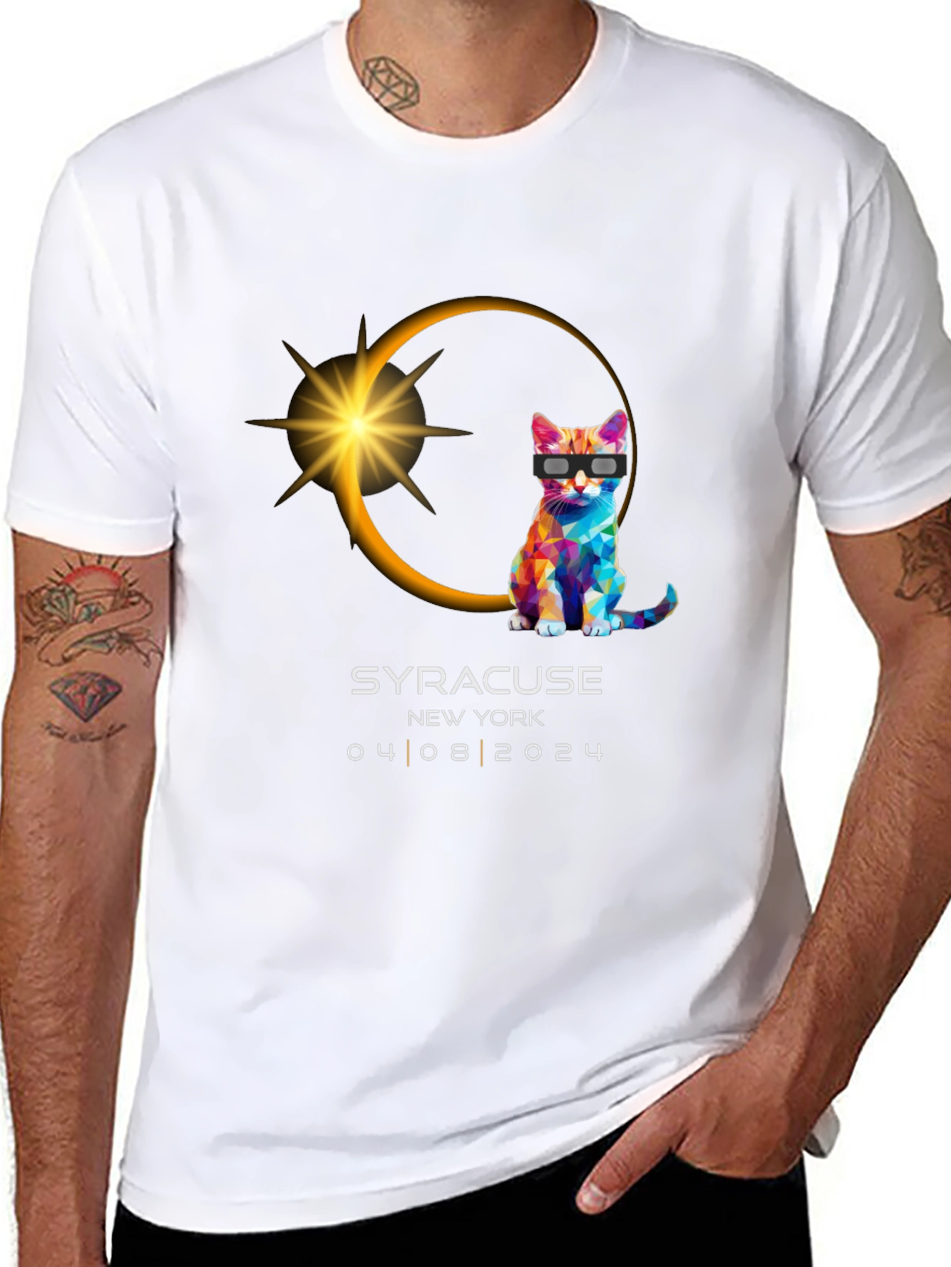 Syracuse Eclipse Cat T-Shirt - April 8 2024