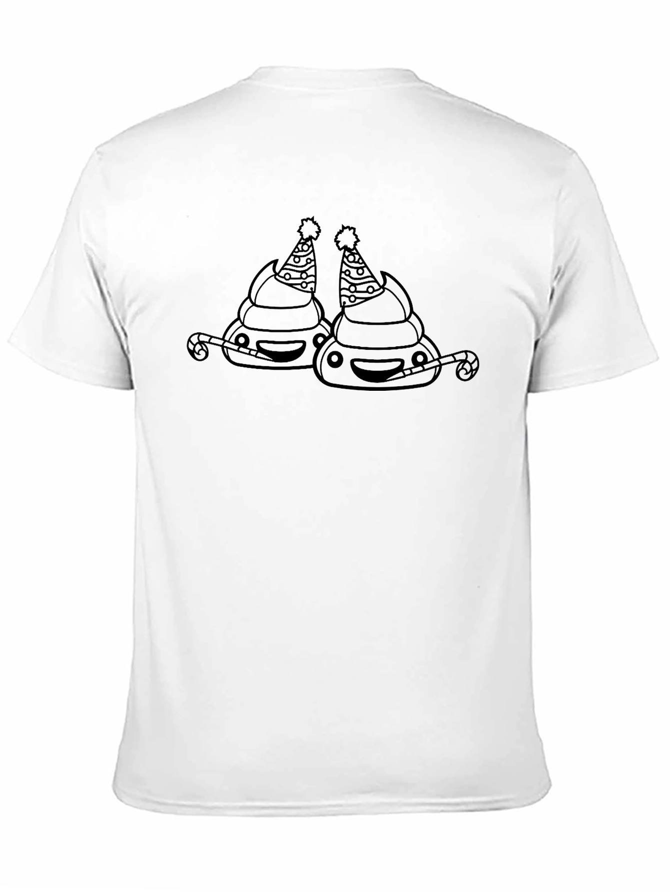 Festive Poop Emoji Black T-Shirt