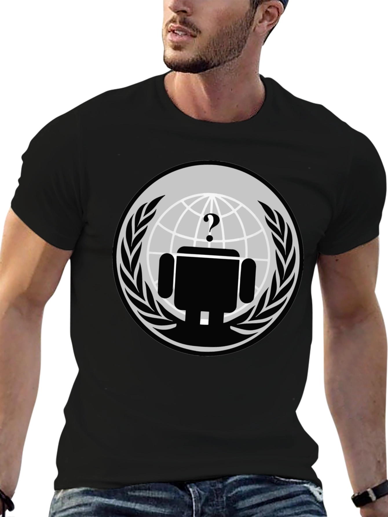 Mystery Android T-Shirt - Black Graphic Tee