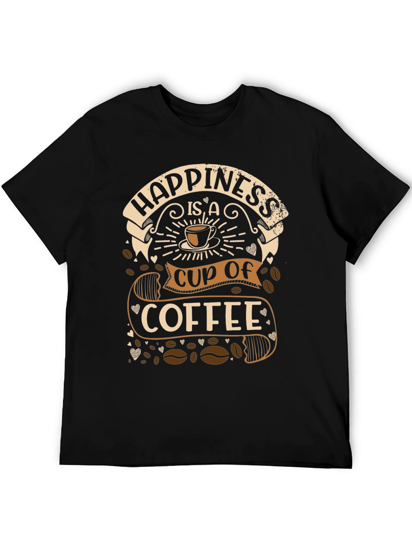 Happiness is a Cup of Coffee Graphic T-Shirt