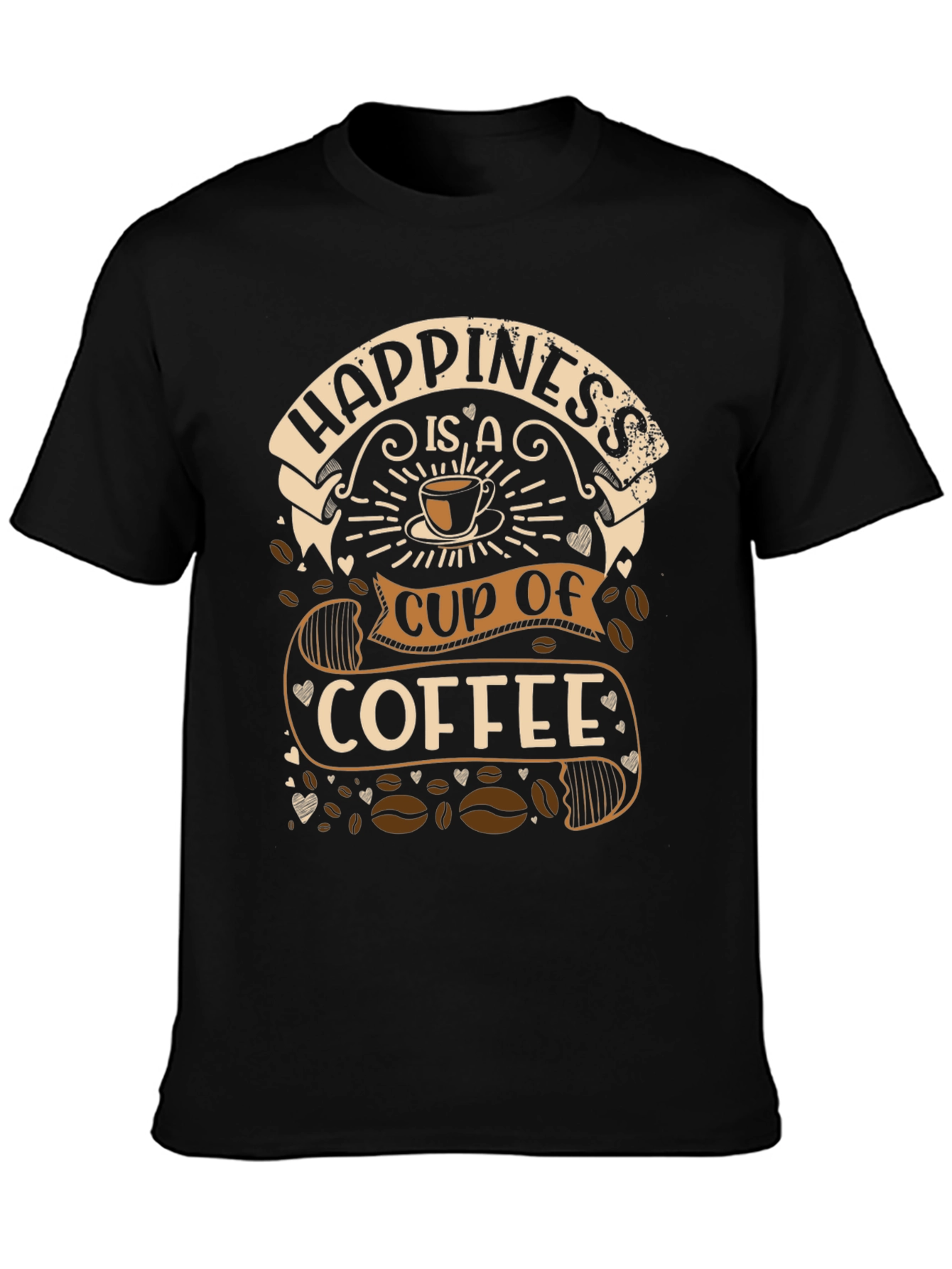 Happiness is a Cup of Coffee Graphic T-Shirt