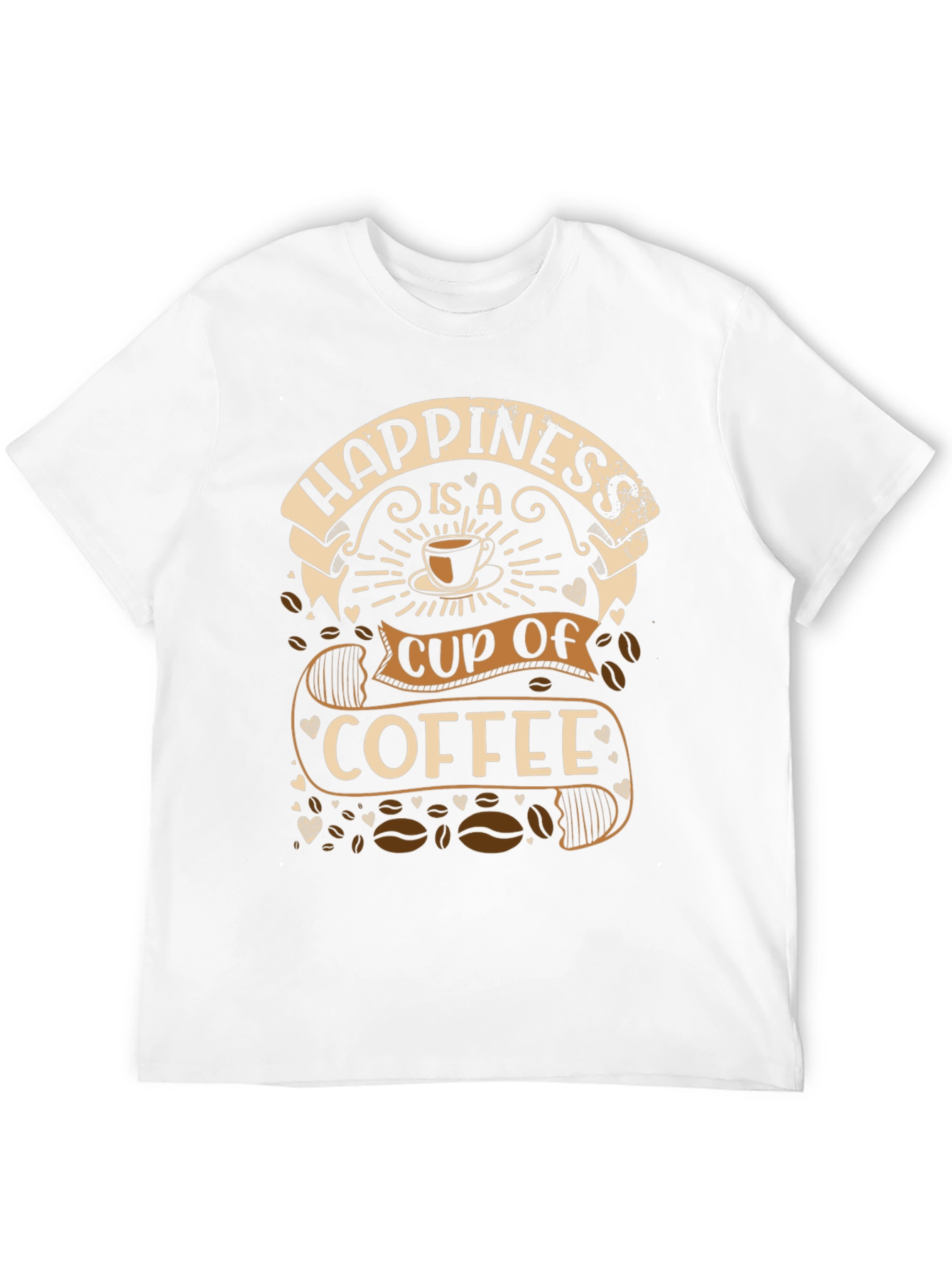 Happiness is a Cup of Coffee Graphic T-Shirt