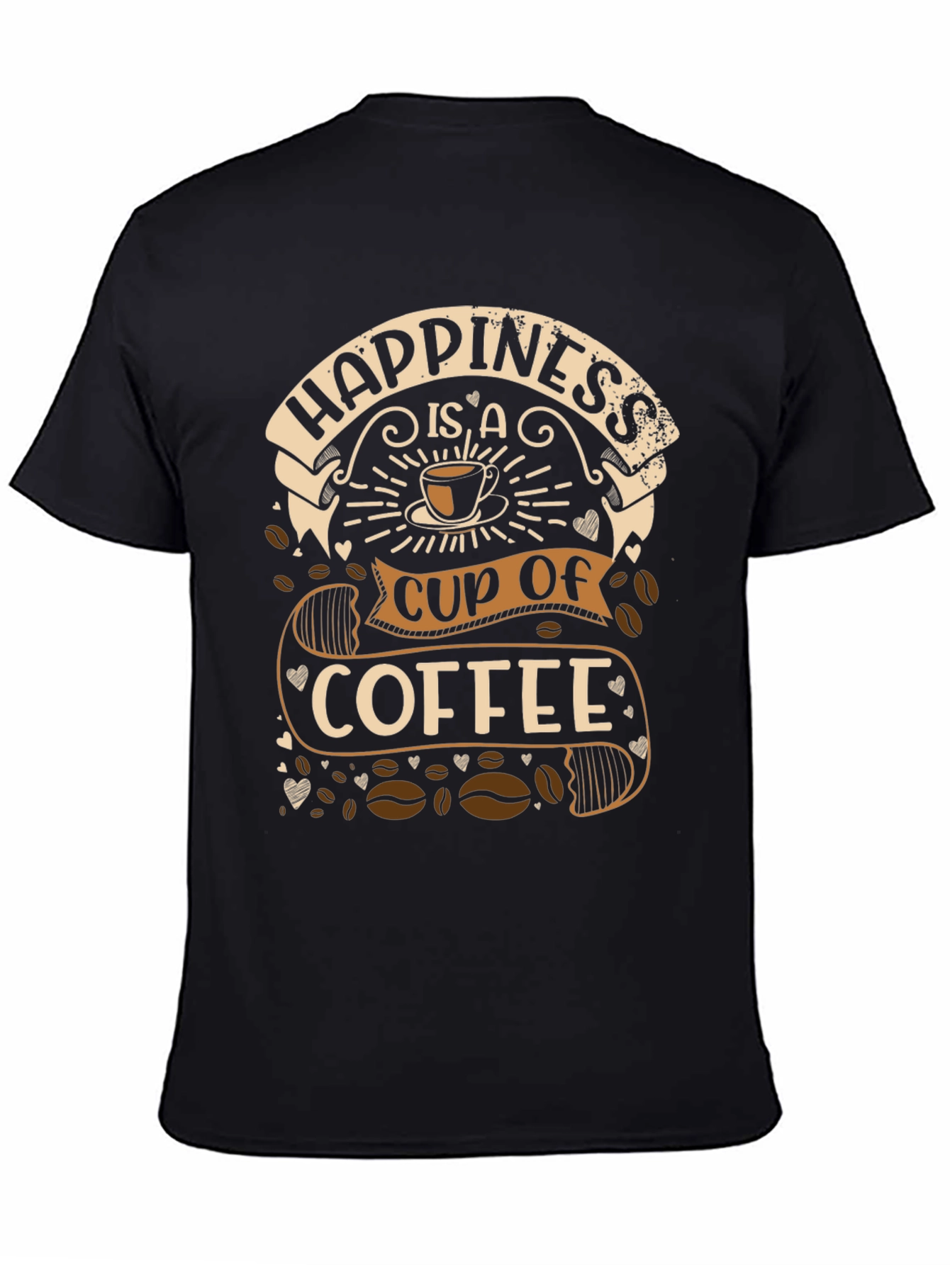 Happiness is a Cup of Coffee Graphic T-Shirt