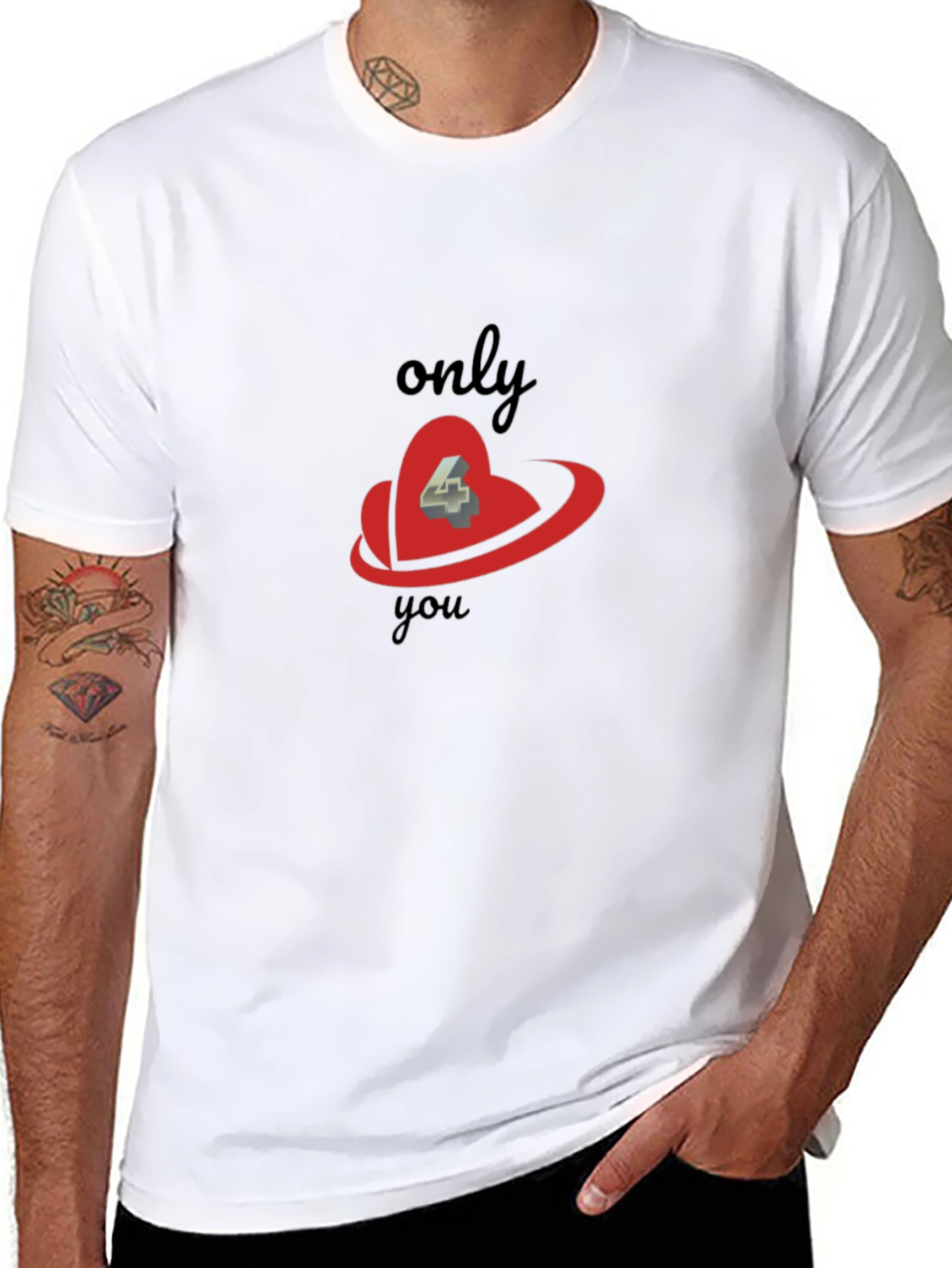Only 4 You Graphic Black Tee