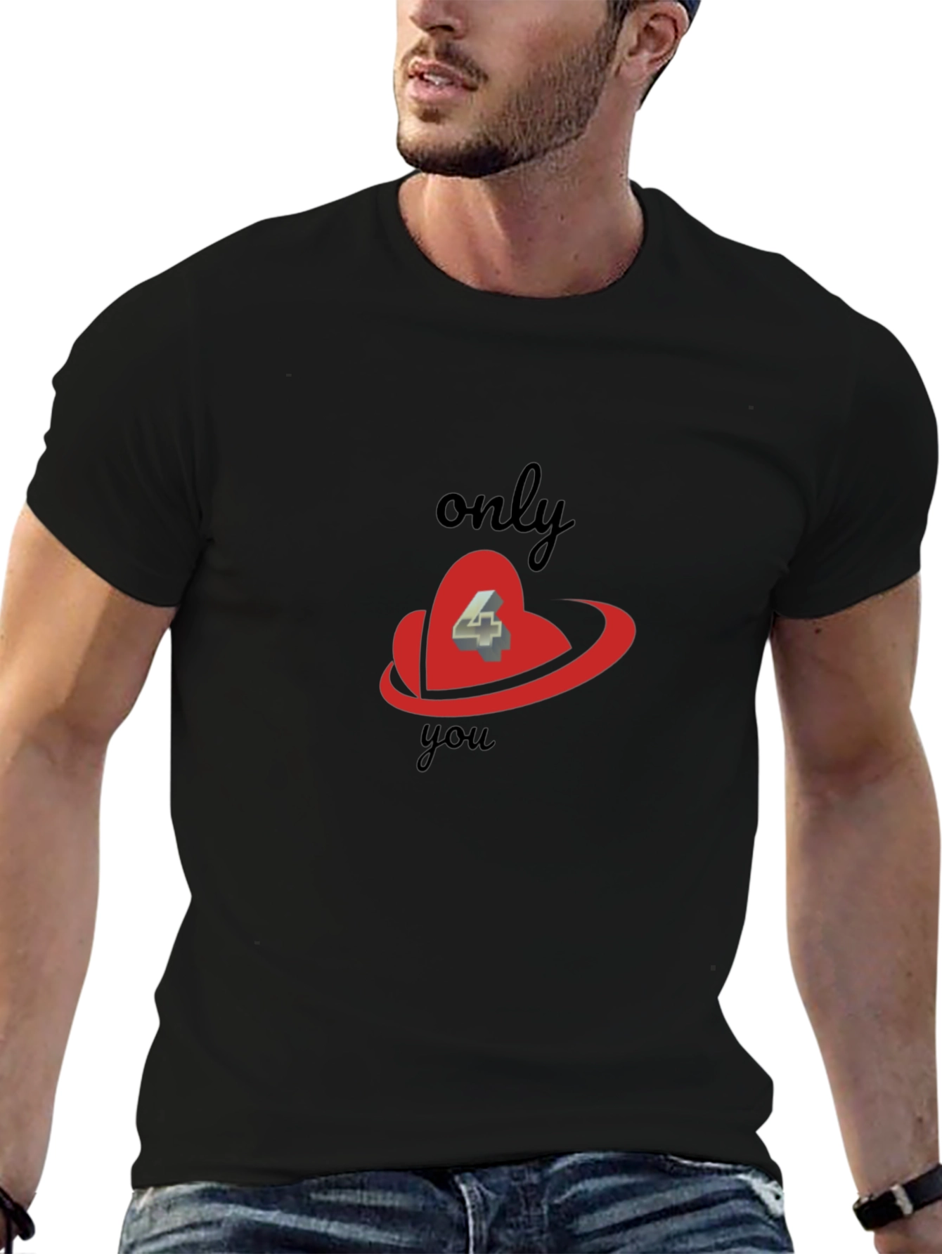 Only 4 You Graphic Black Tee