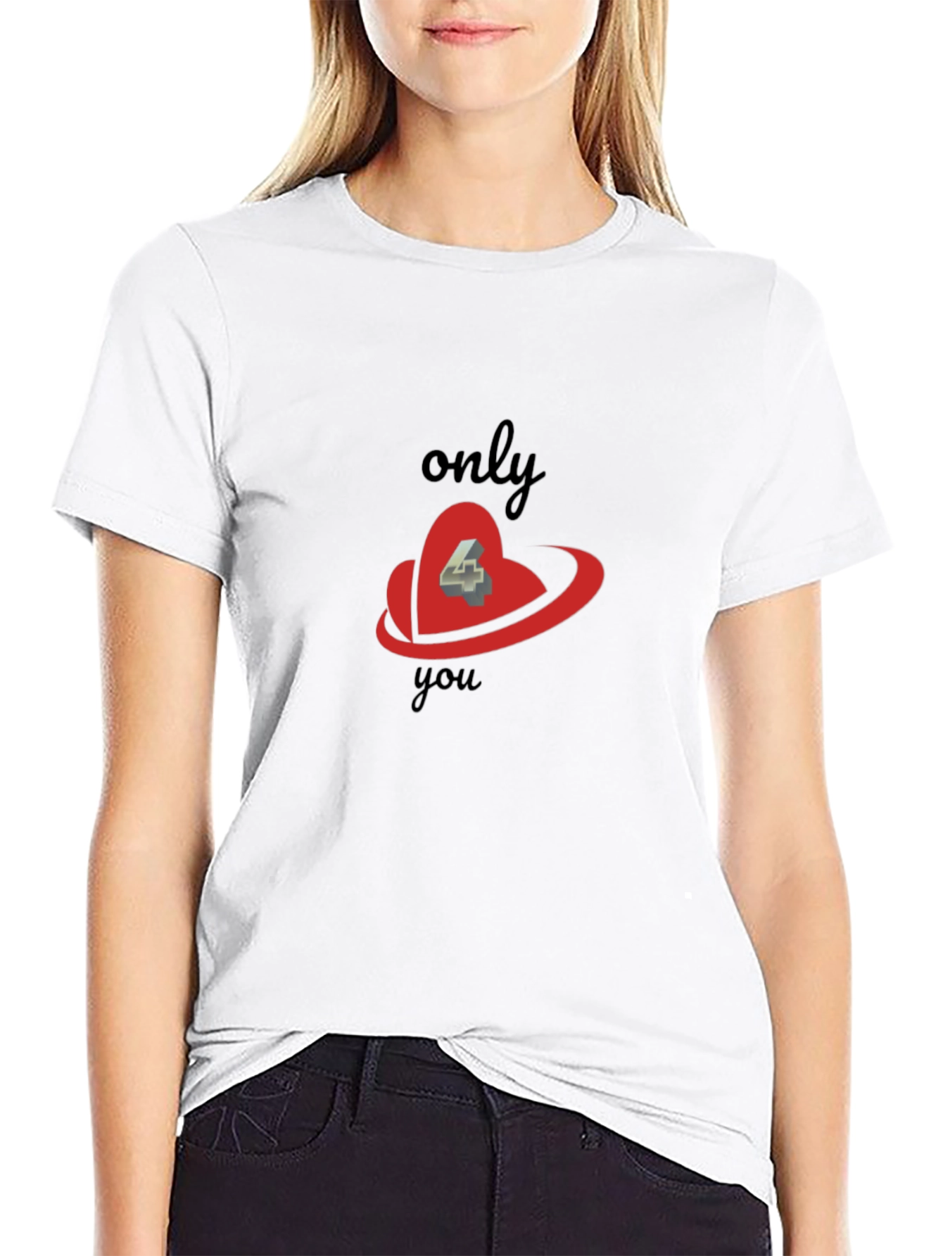 Only 4 You Graphic Black Tee