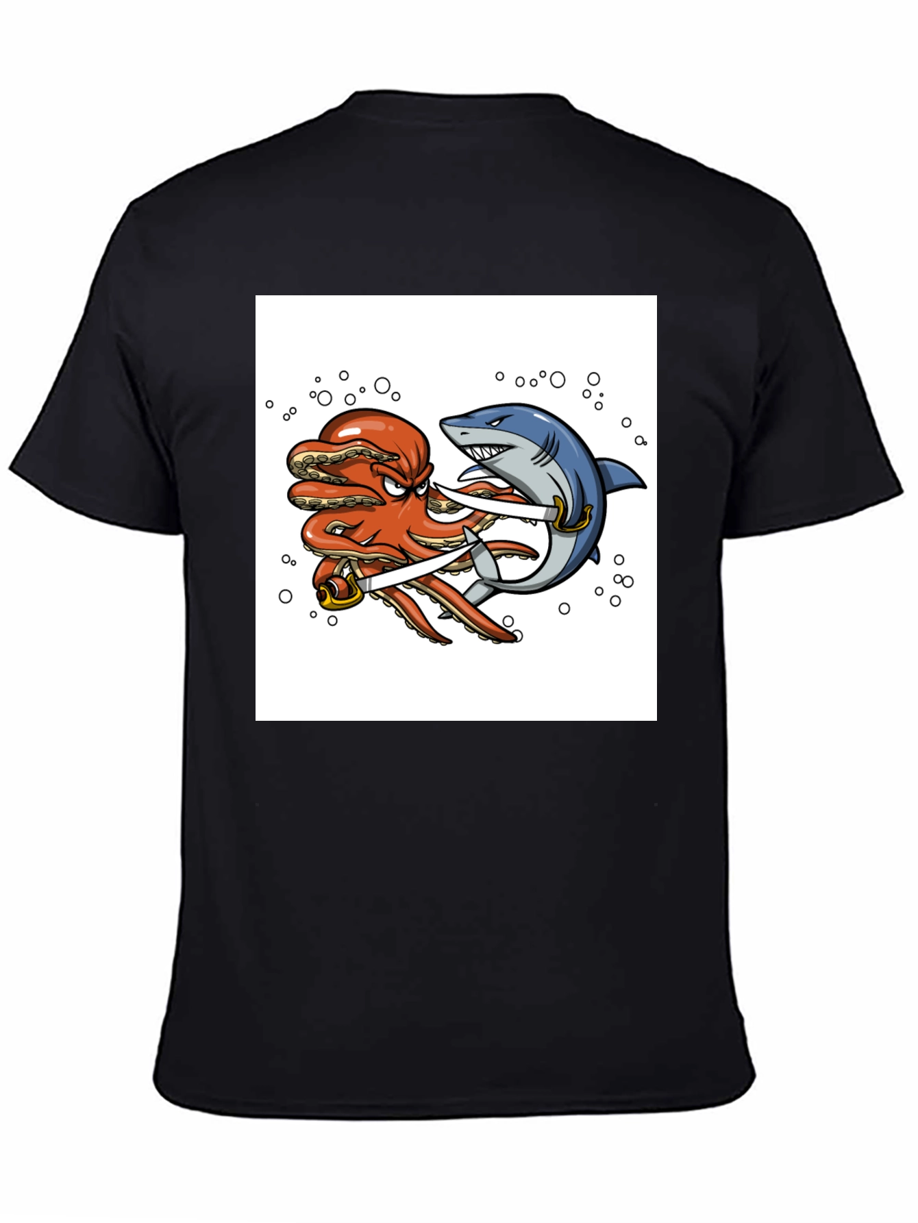 Octopus vs Shark Sword Fight T-Shirt