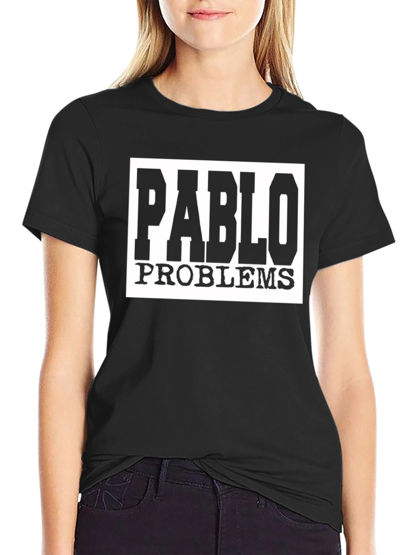 Pablo Problems Graphic Tee - Black Cotton T-Shirt