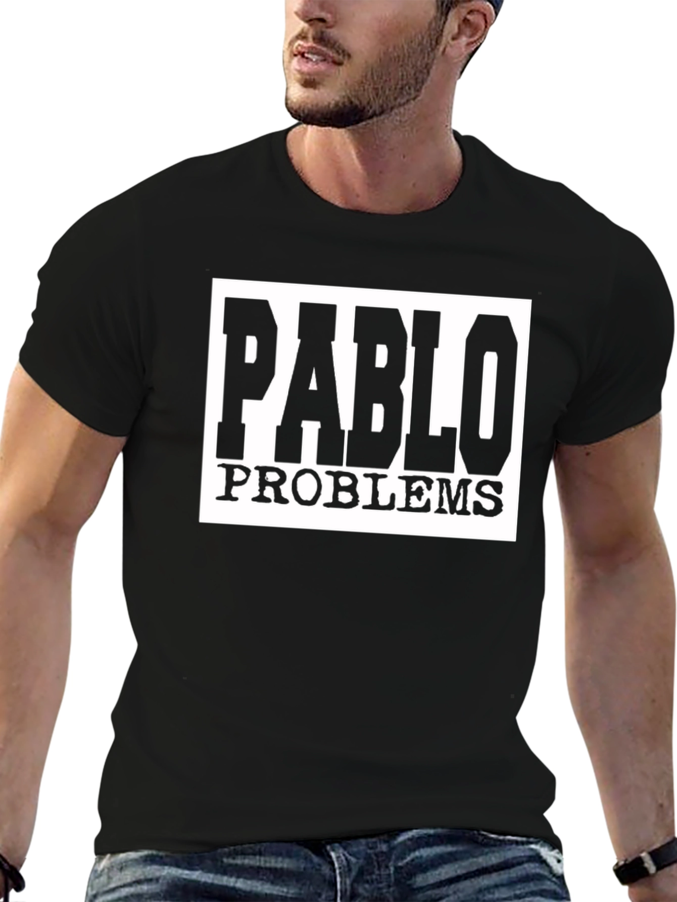 Pablo Problems Graphic Tee - Black Cotton T-Shirt