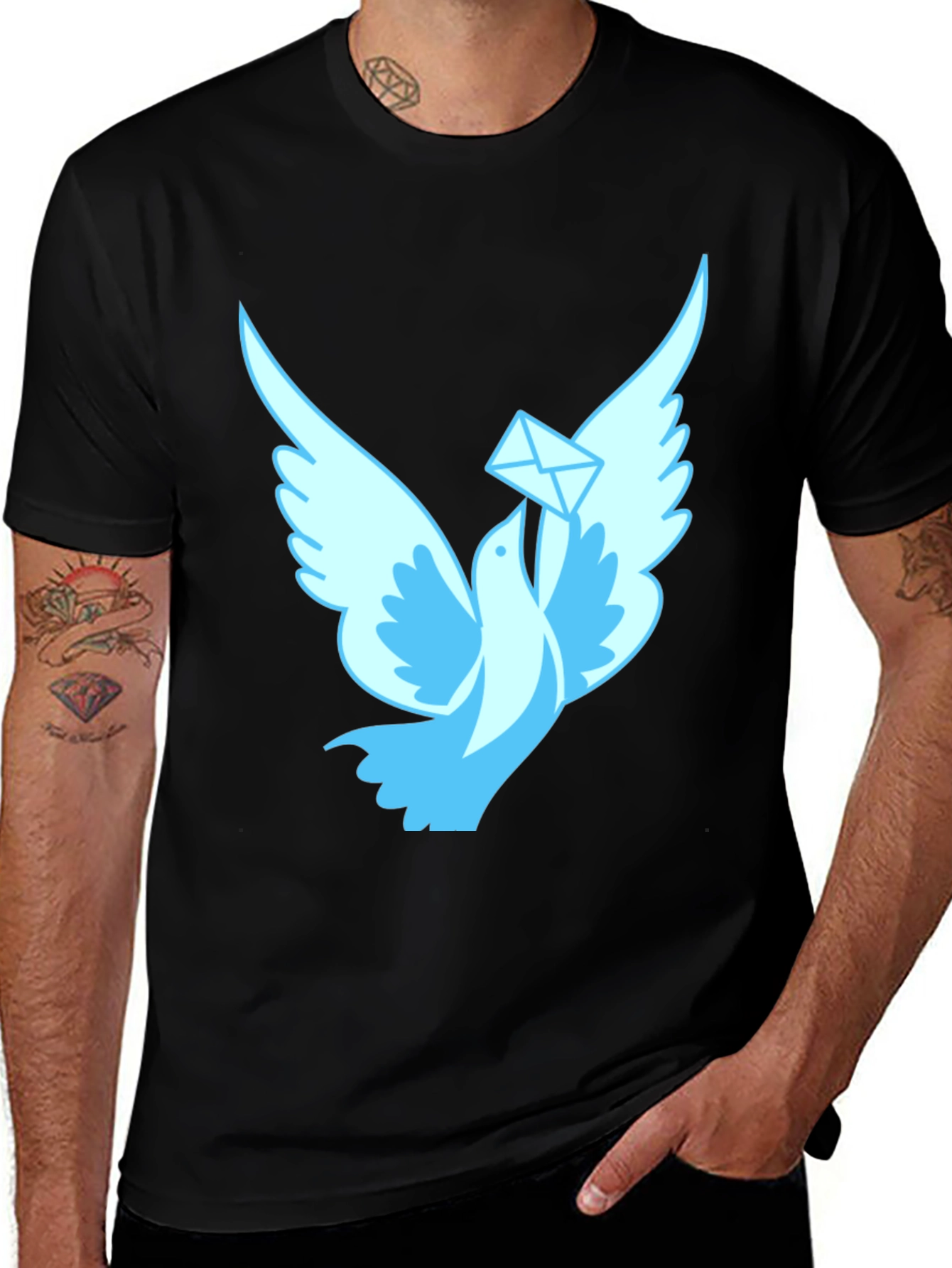 Dove Messenger Black T-Shirt