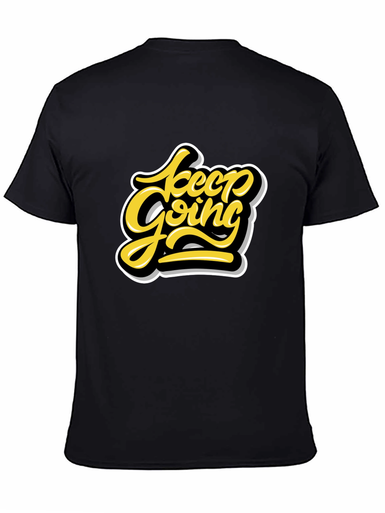 Keep Going Graphic Tee - Motivational Black T-Shirt