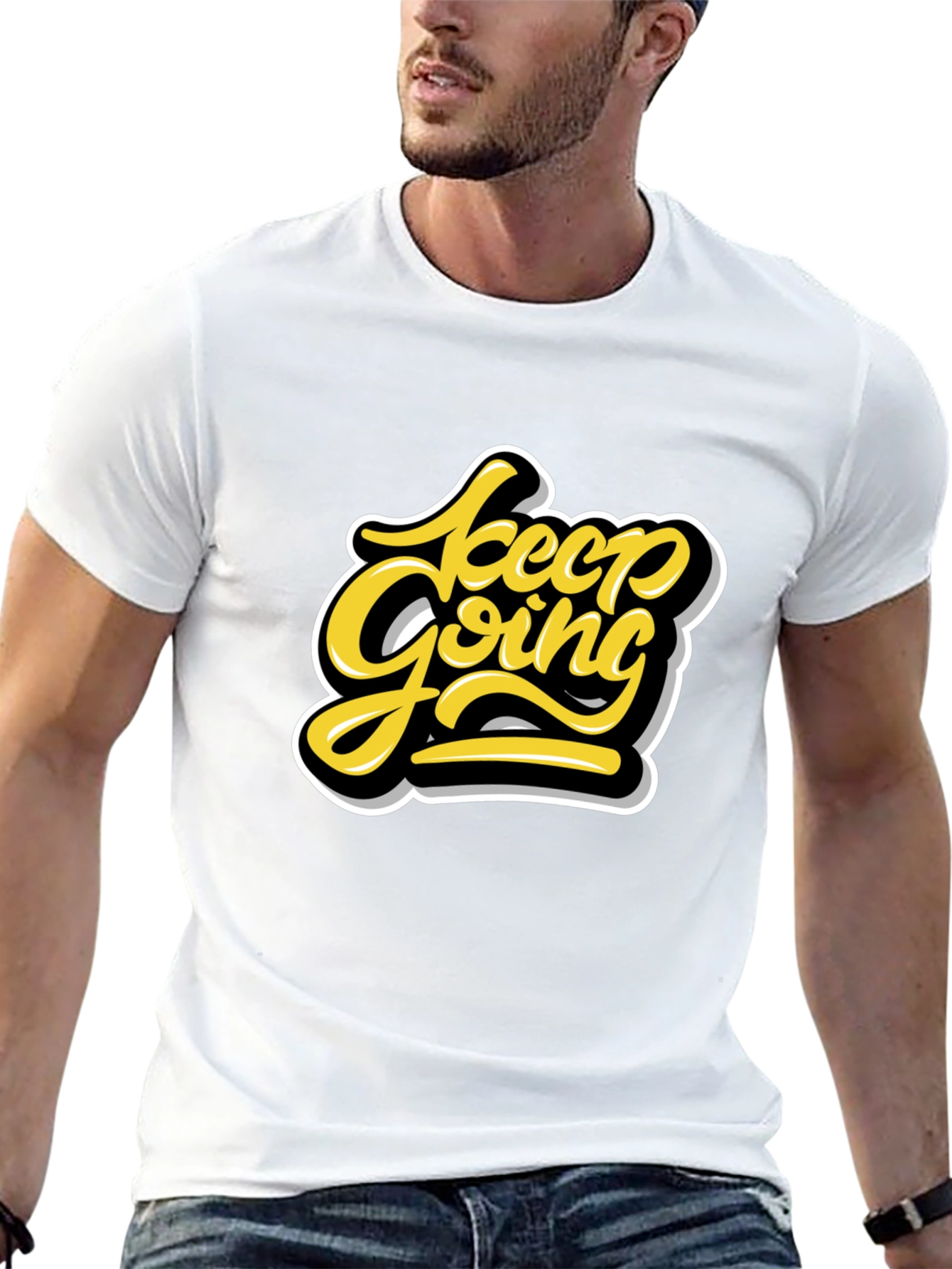 Keep Going Graphic Tee - Motivational Black T-Shirt
