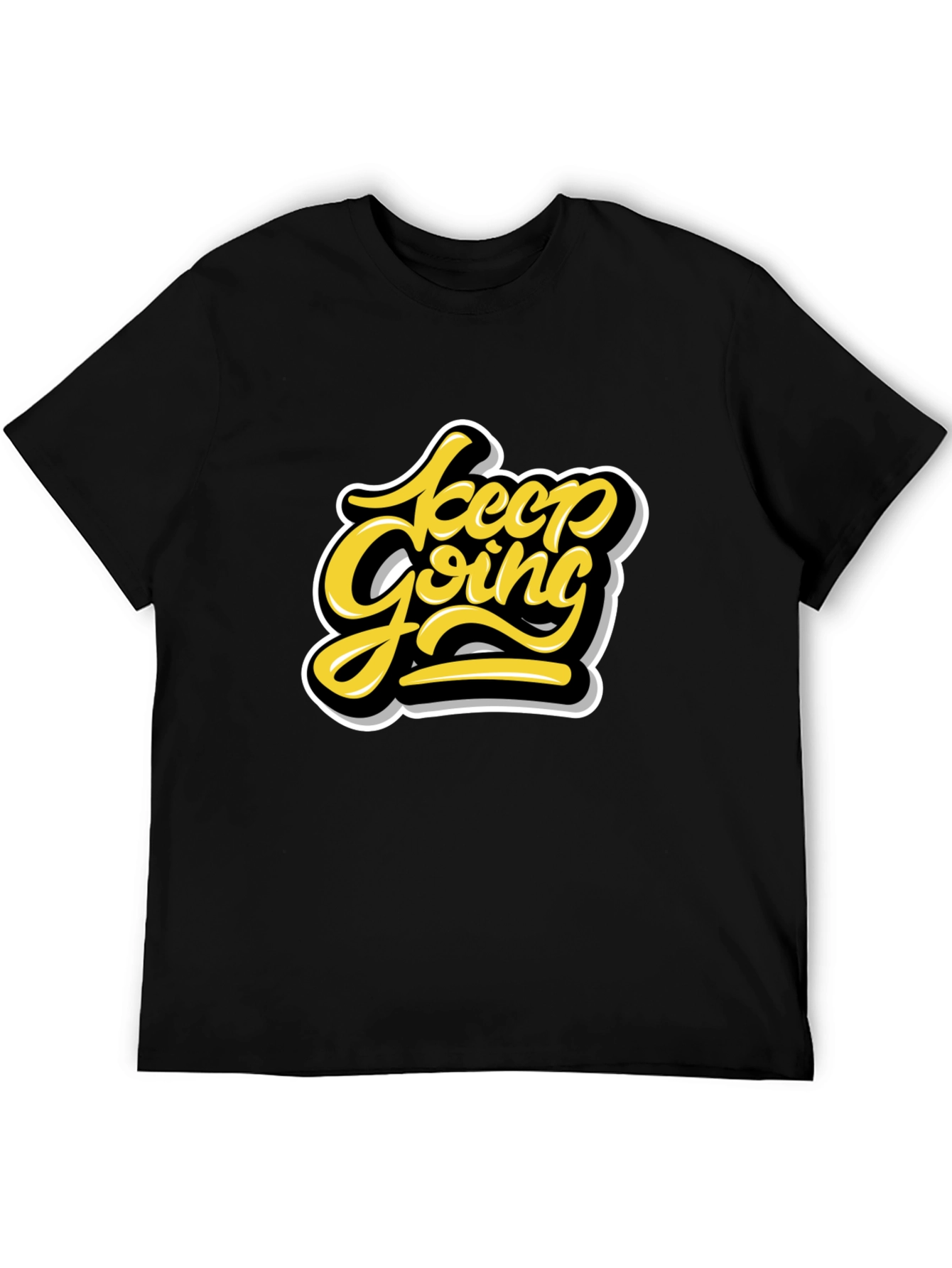 Keep Going Graphic Tee - Motivational Black T-Shirt