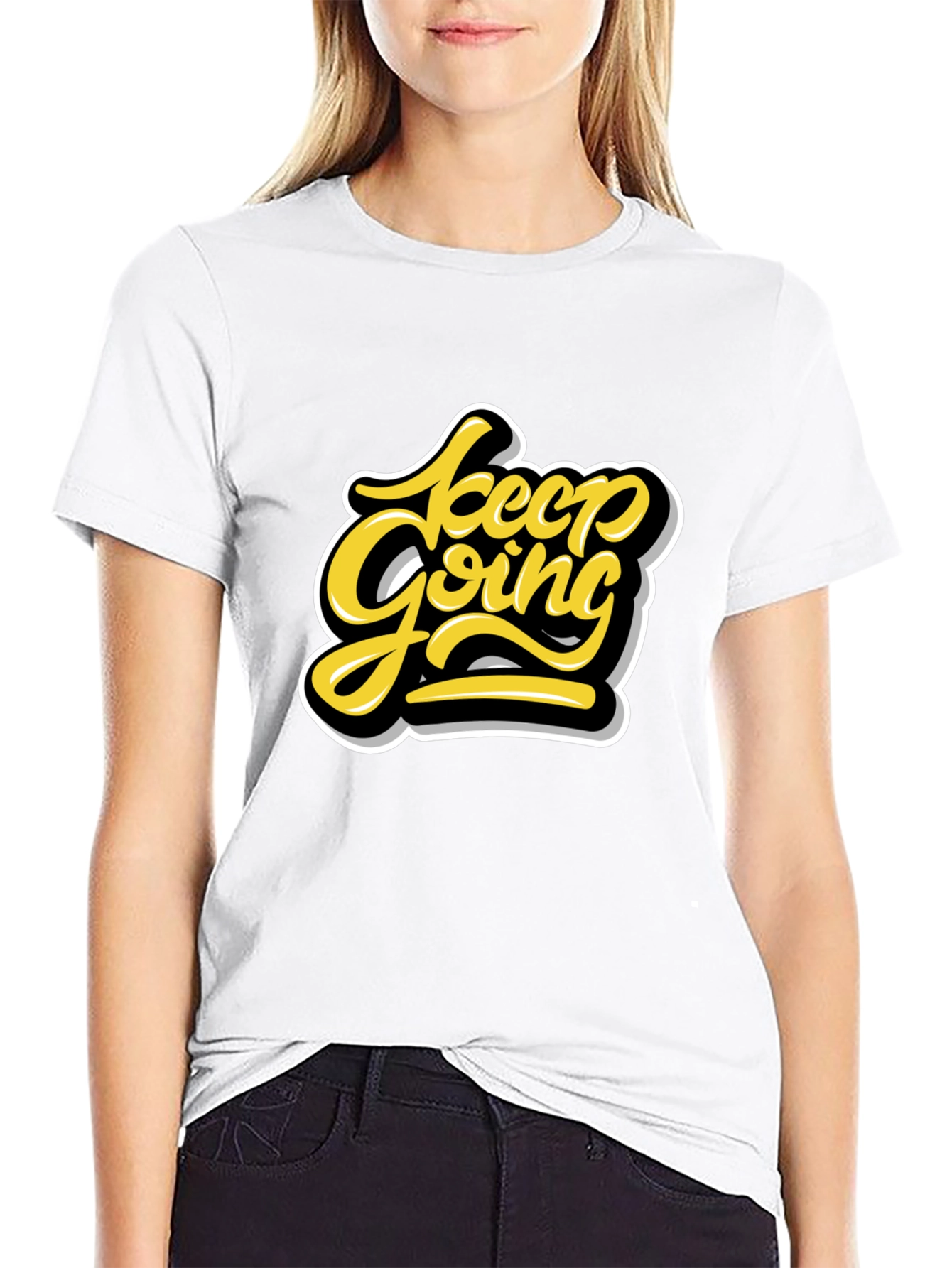 Keep Going Graphic Tee - Motivational Black T-Shirt