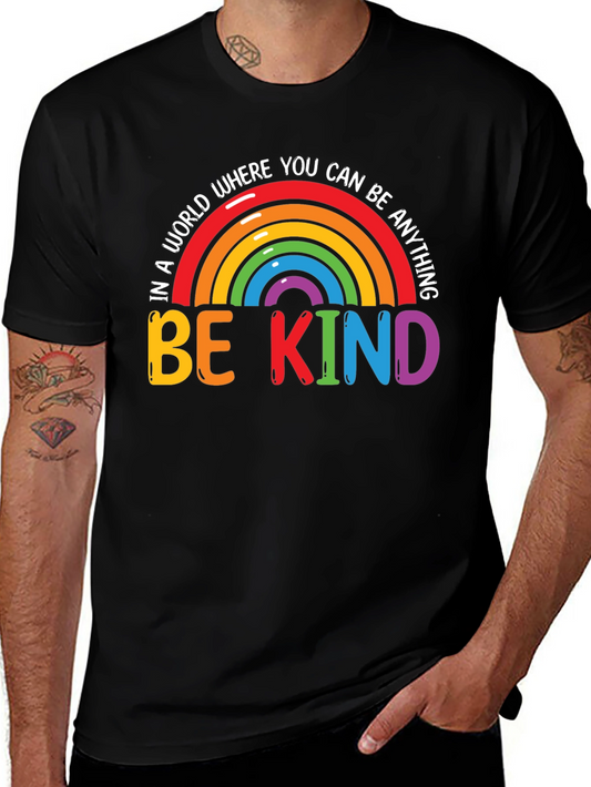 Be Kind Rainbow Graphic Tee - Black