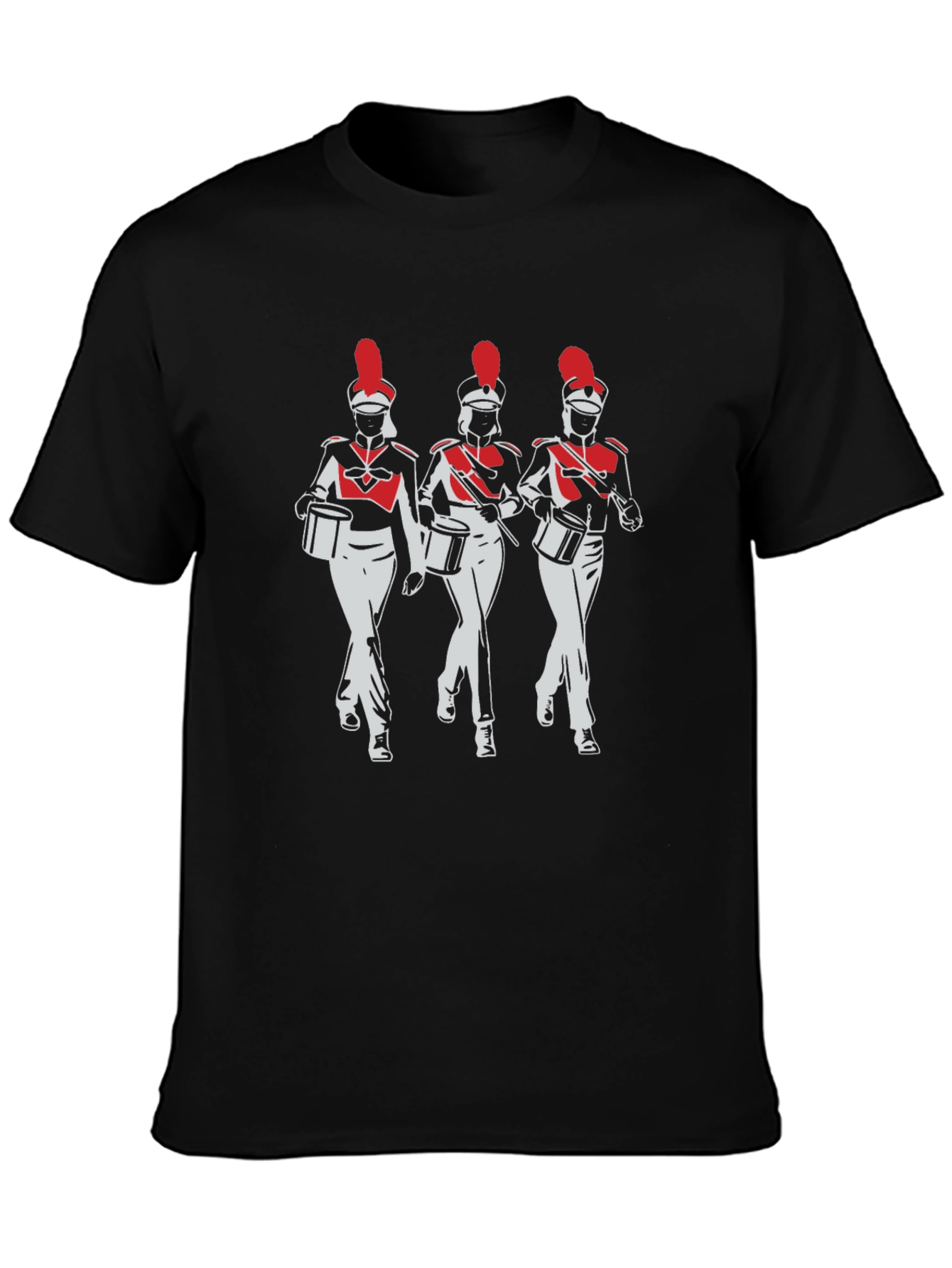 Marching Band T-Shirt: Red & White Drummers