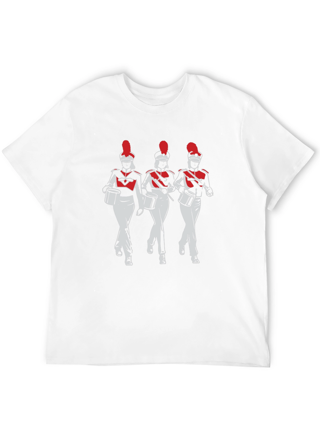 Marching Band T-Shirt: Red & White Drummers