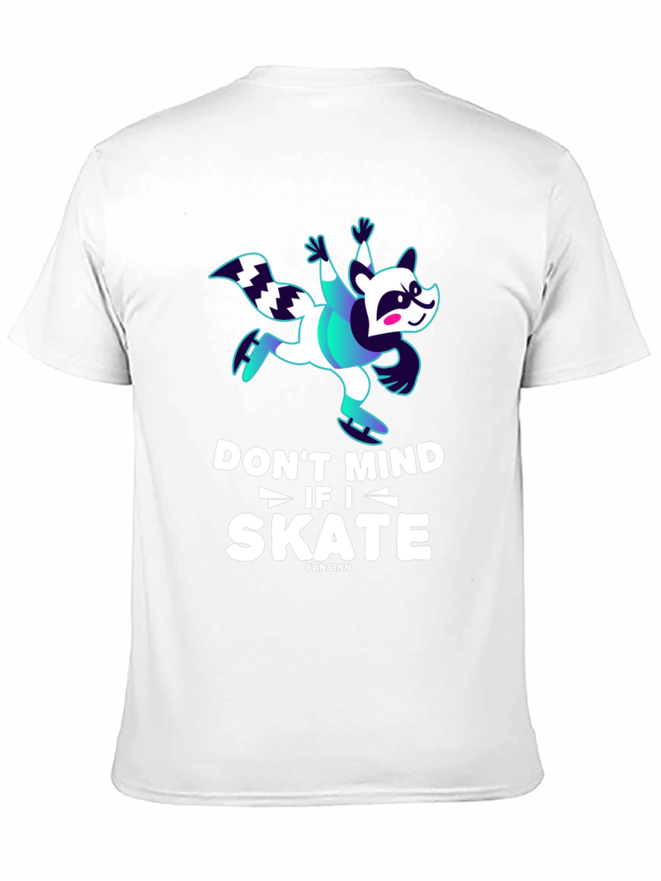 Funny Skater Raccoon Graphic T-Shirt