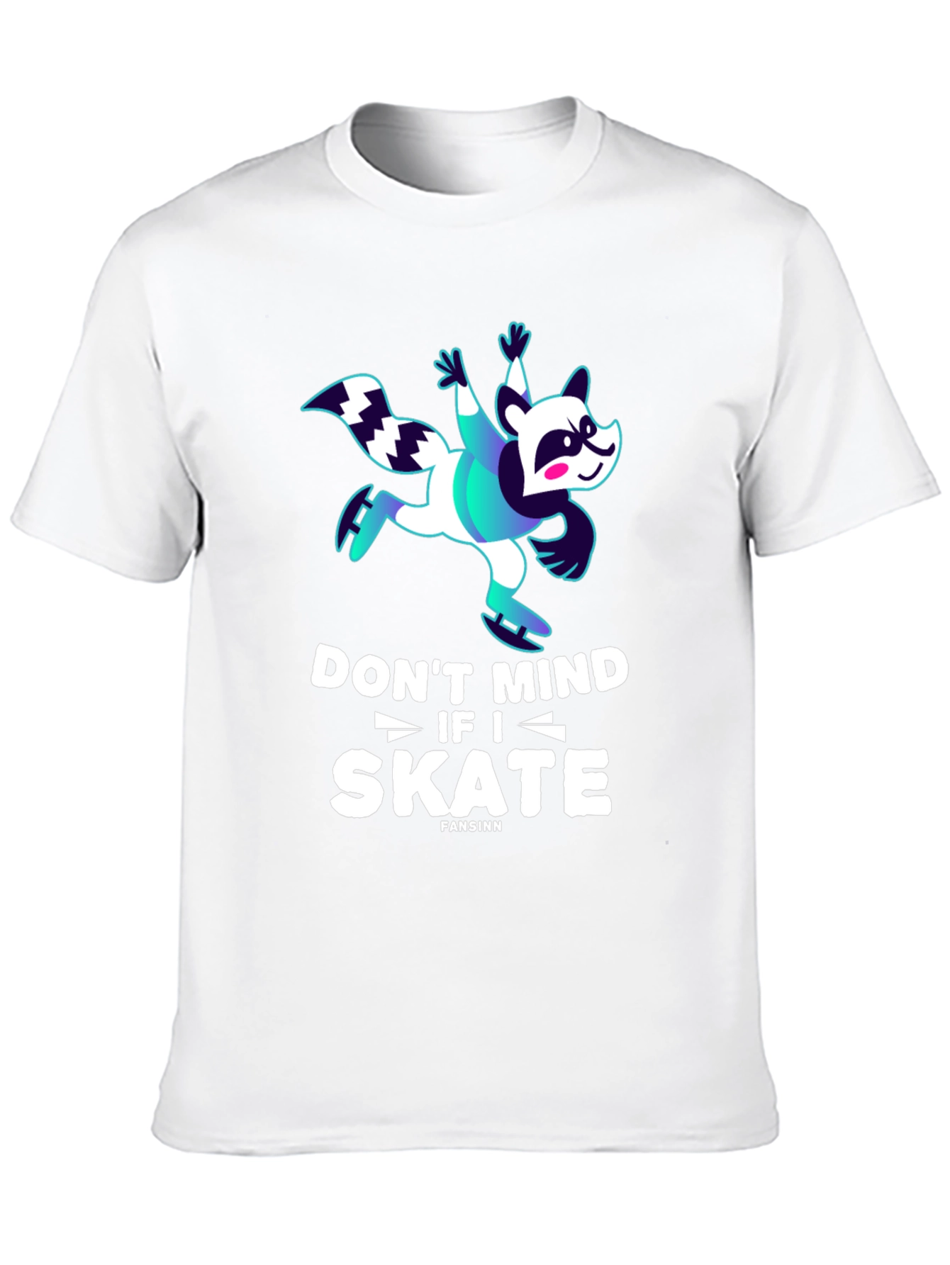 Funny Skater Raccoon Graphic T-Shirt