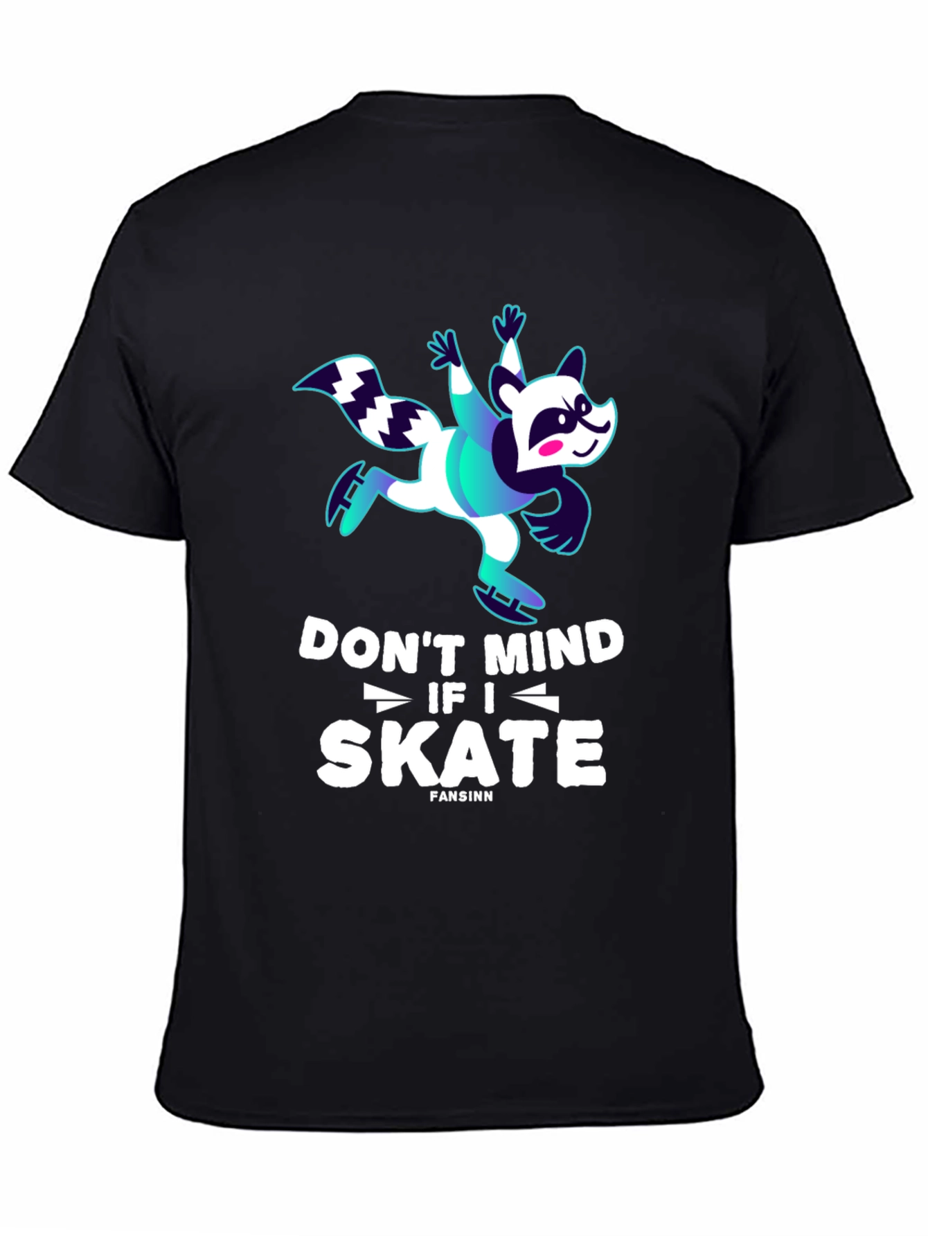 Funny Skater Raccoon Graphic T-Shirt