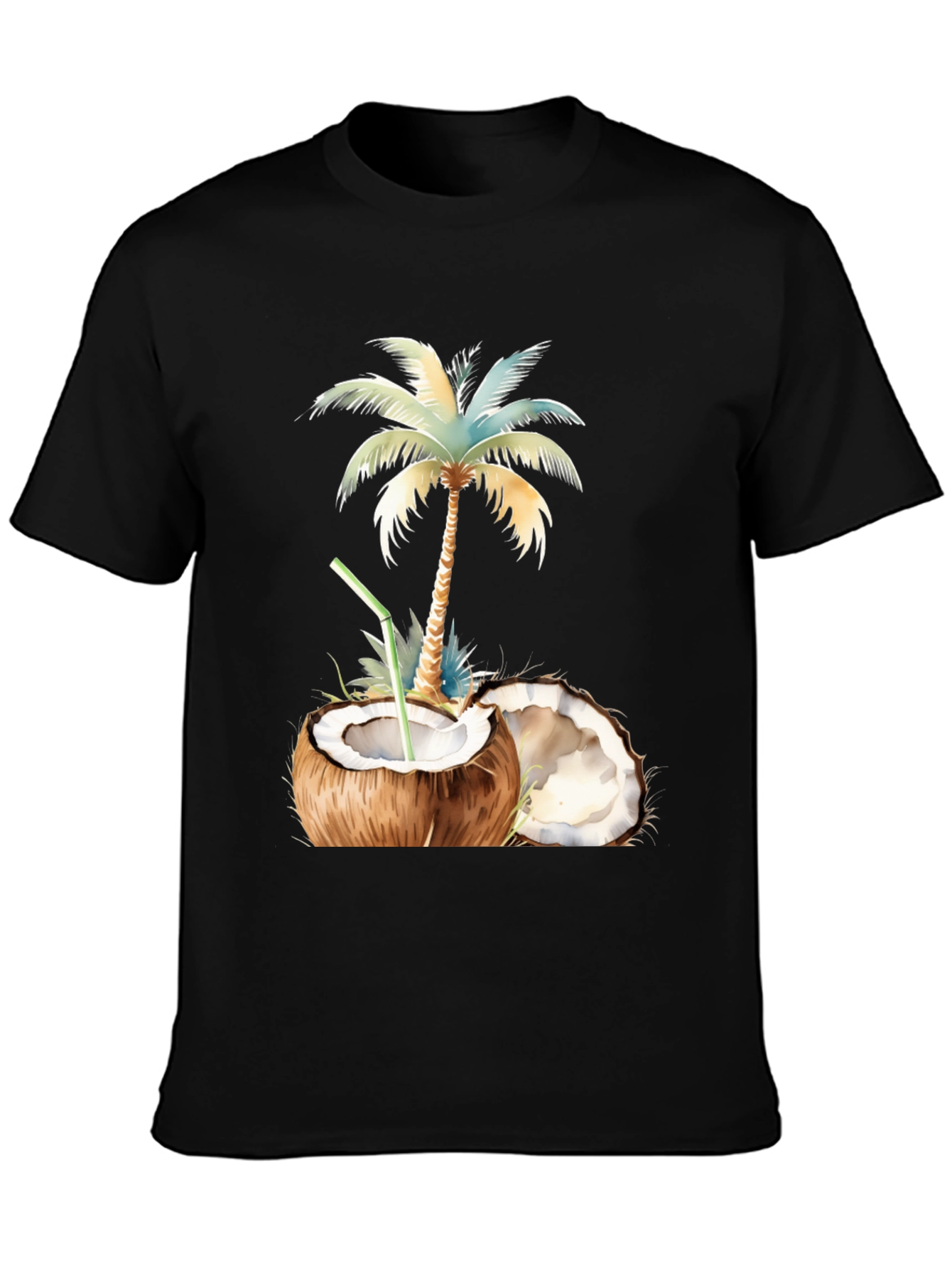 Tropical Coconut Palm Tree Graphic T-Shirt