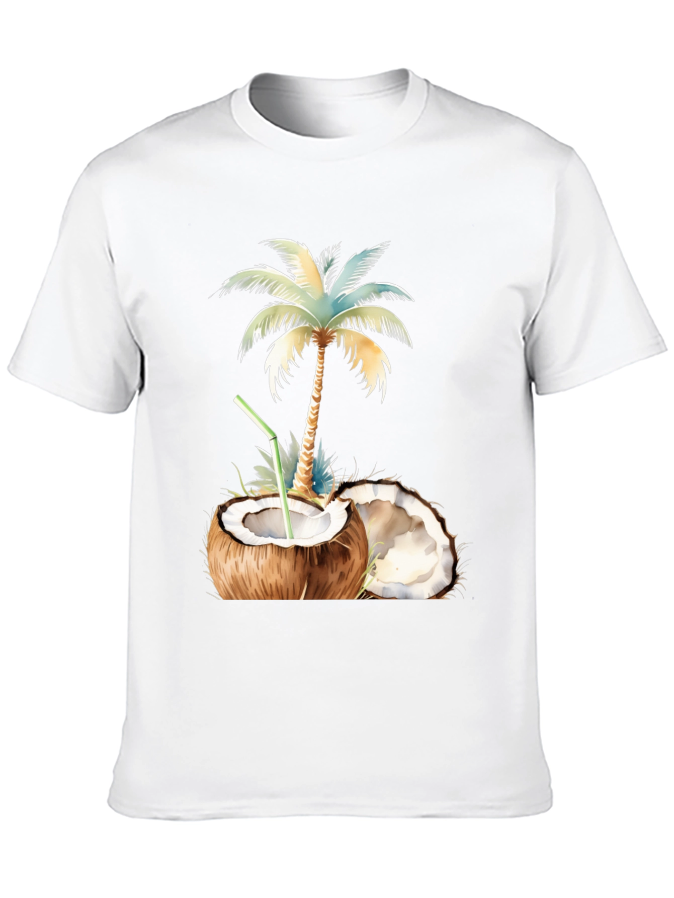 Tropical Coconut Palm Tree Graphic T-Shirt