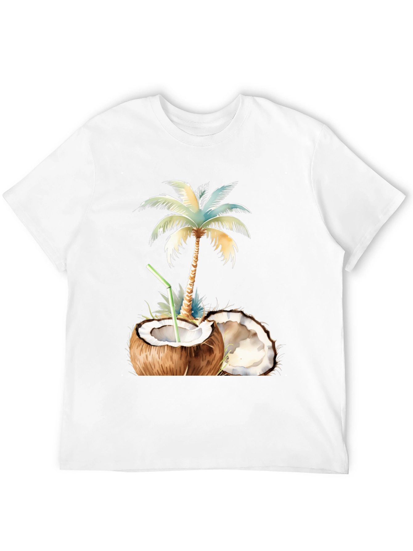 Tropical Coconut Palm Tree Graphic T-Shirt