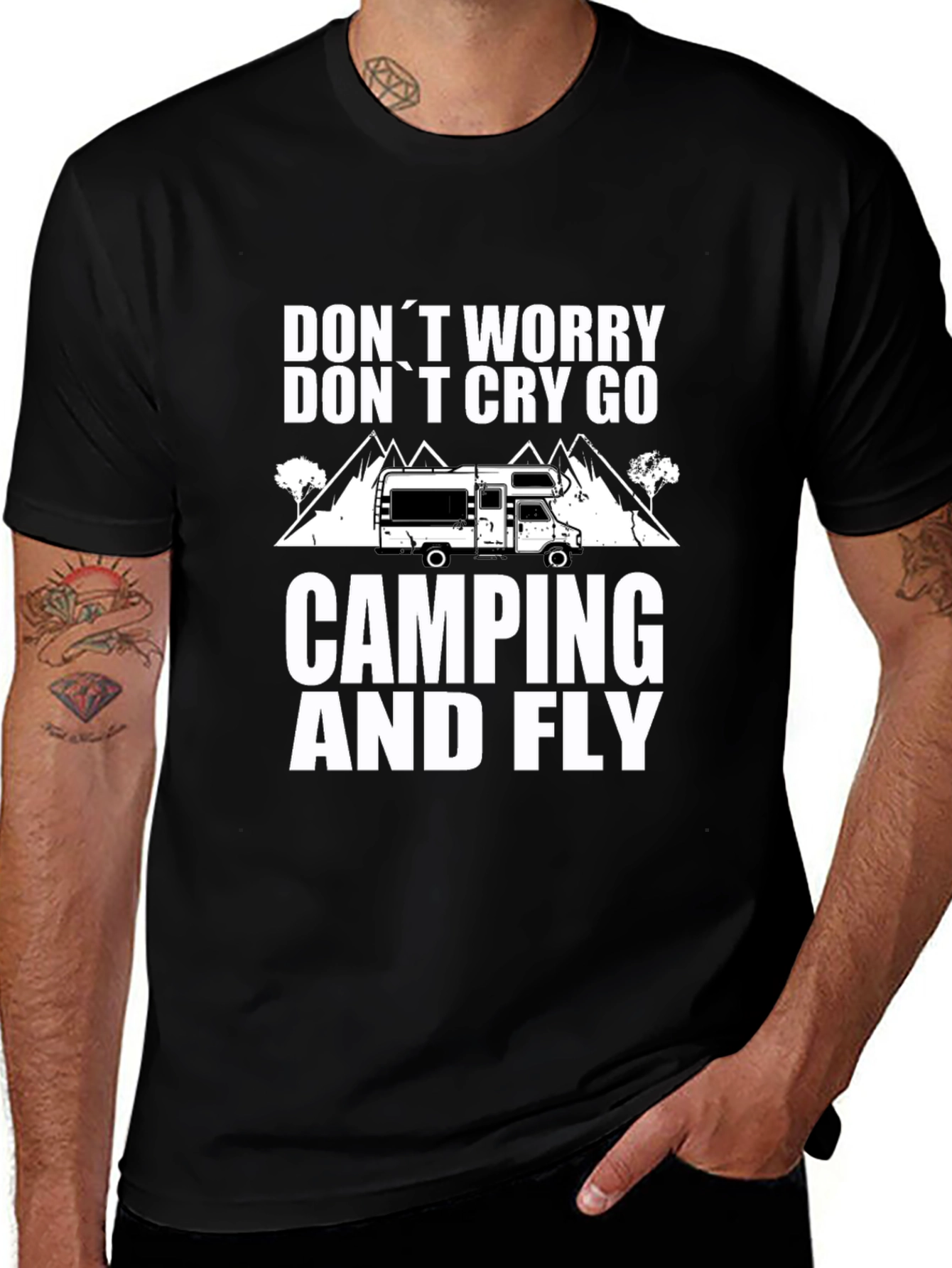 Camping & Fly T-Shirt: Worry-Free Outdoor Adventure