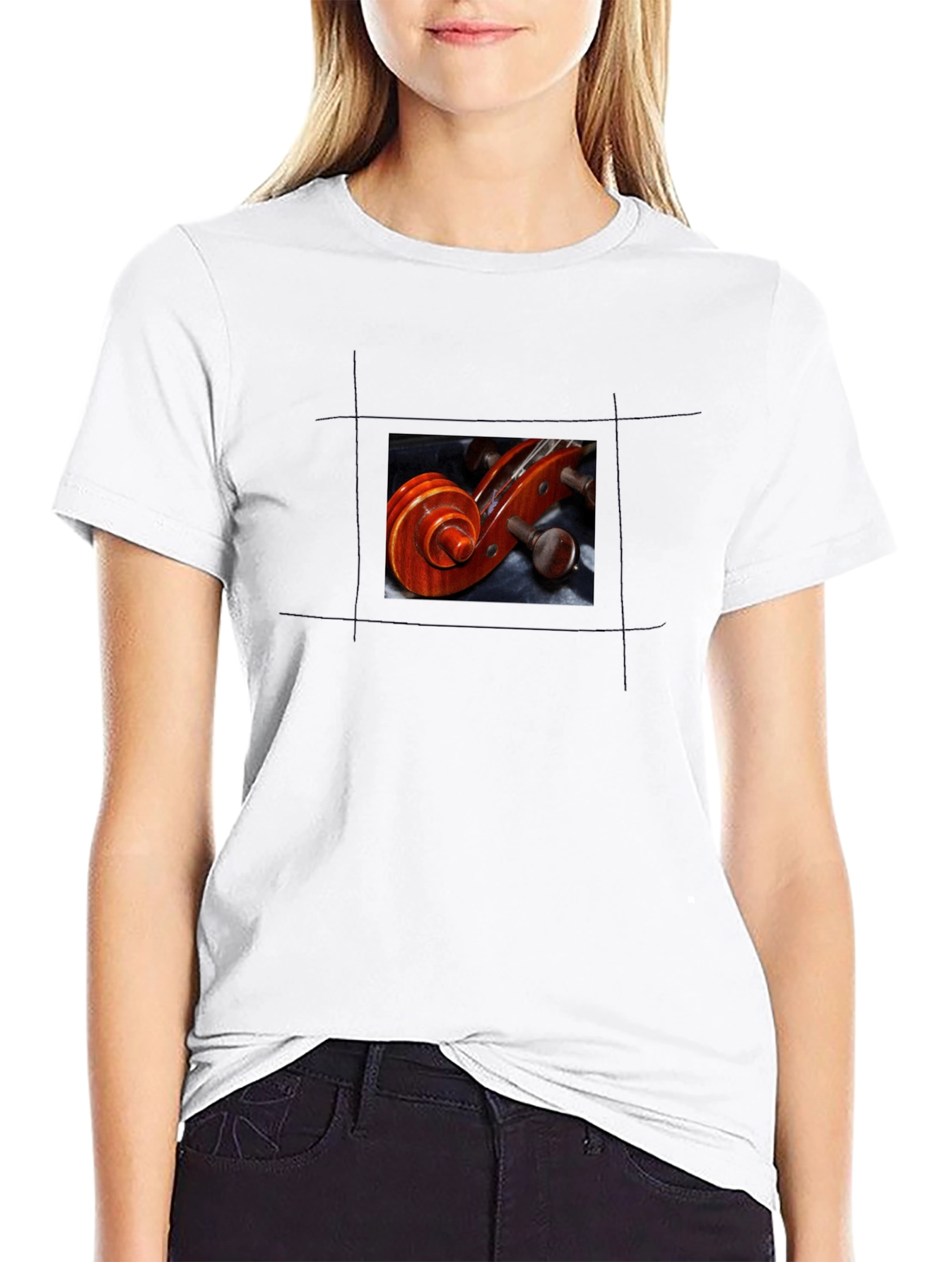 Violin Scroll Graphic Tee - Musicians Style