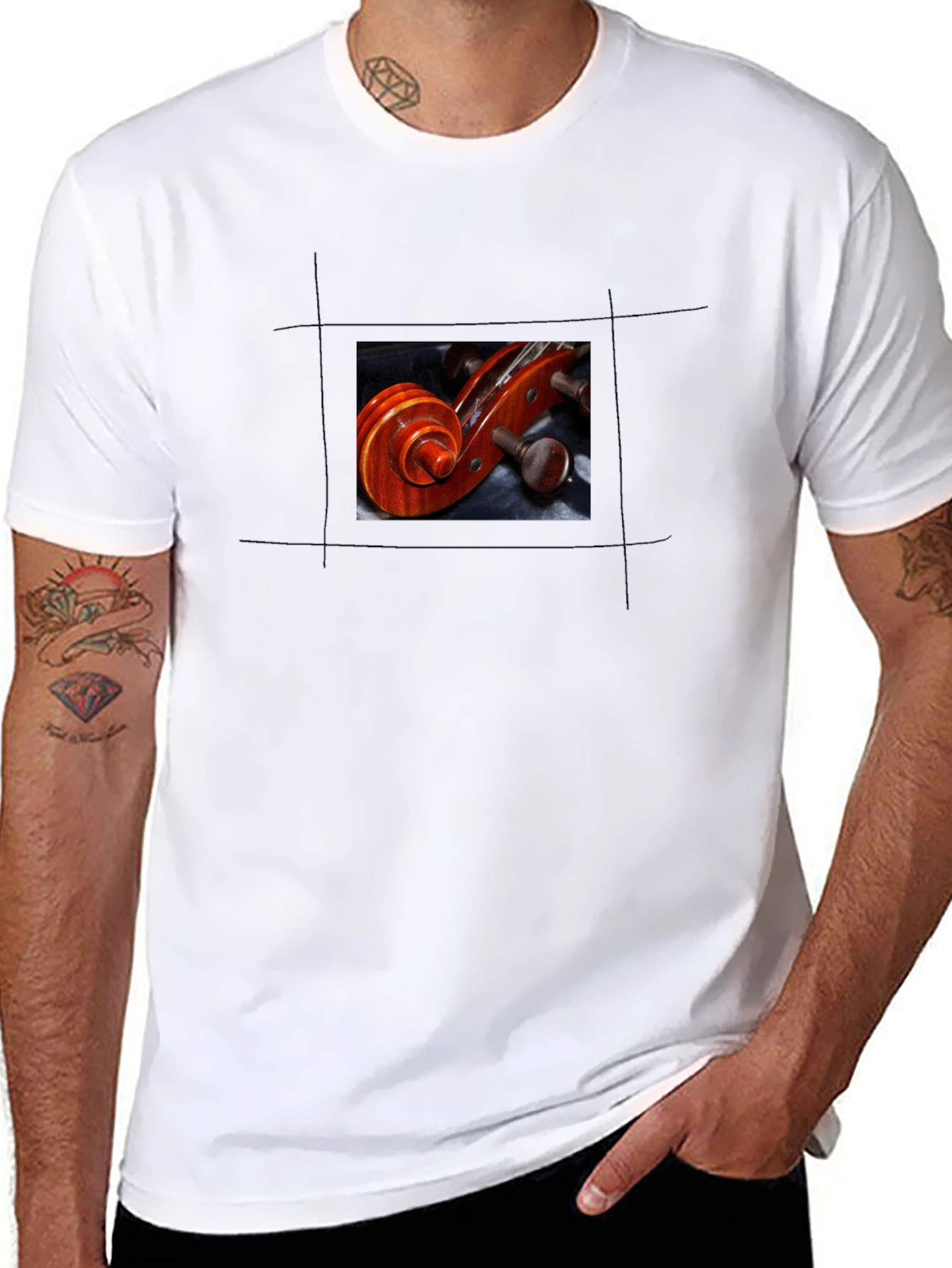 Violin Scroll Graphic Tee - Musicians Style