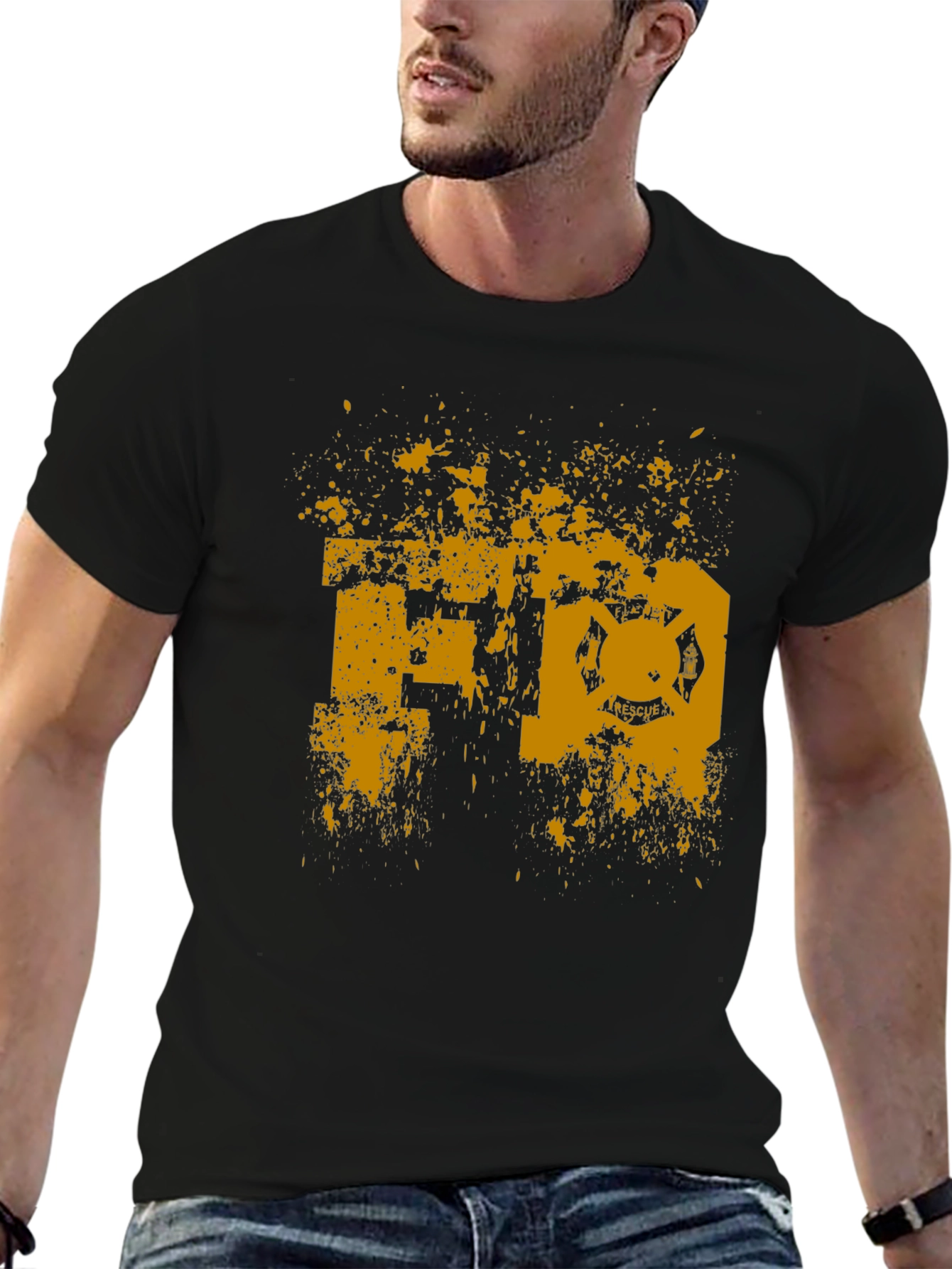 FD Rescue Black T-Shirt - Fire Department