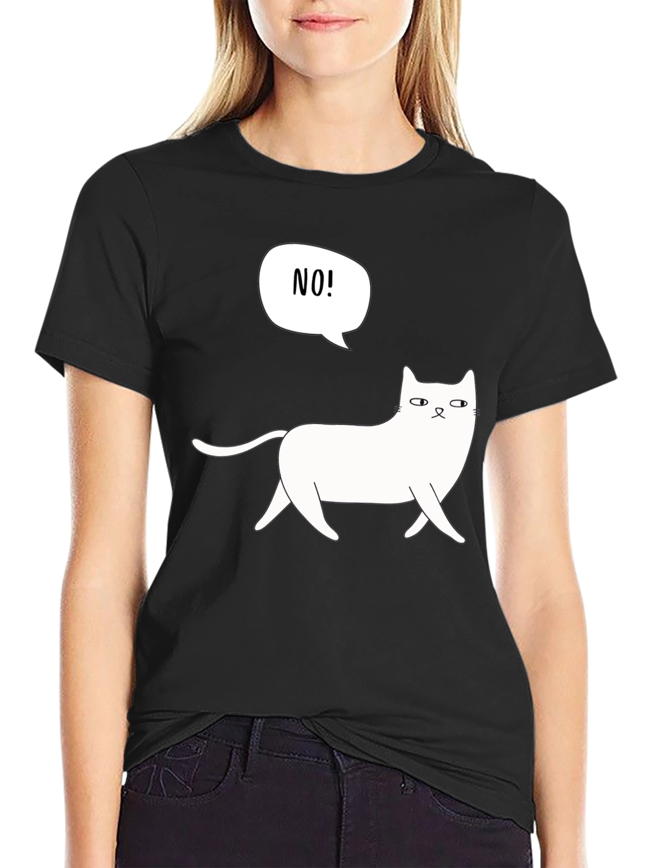 Funny Cat NO! Graphic T-Shirt - Unisex