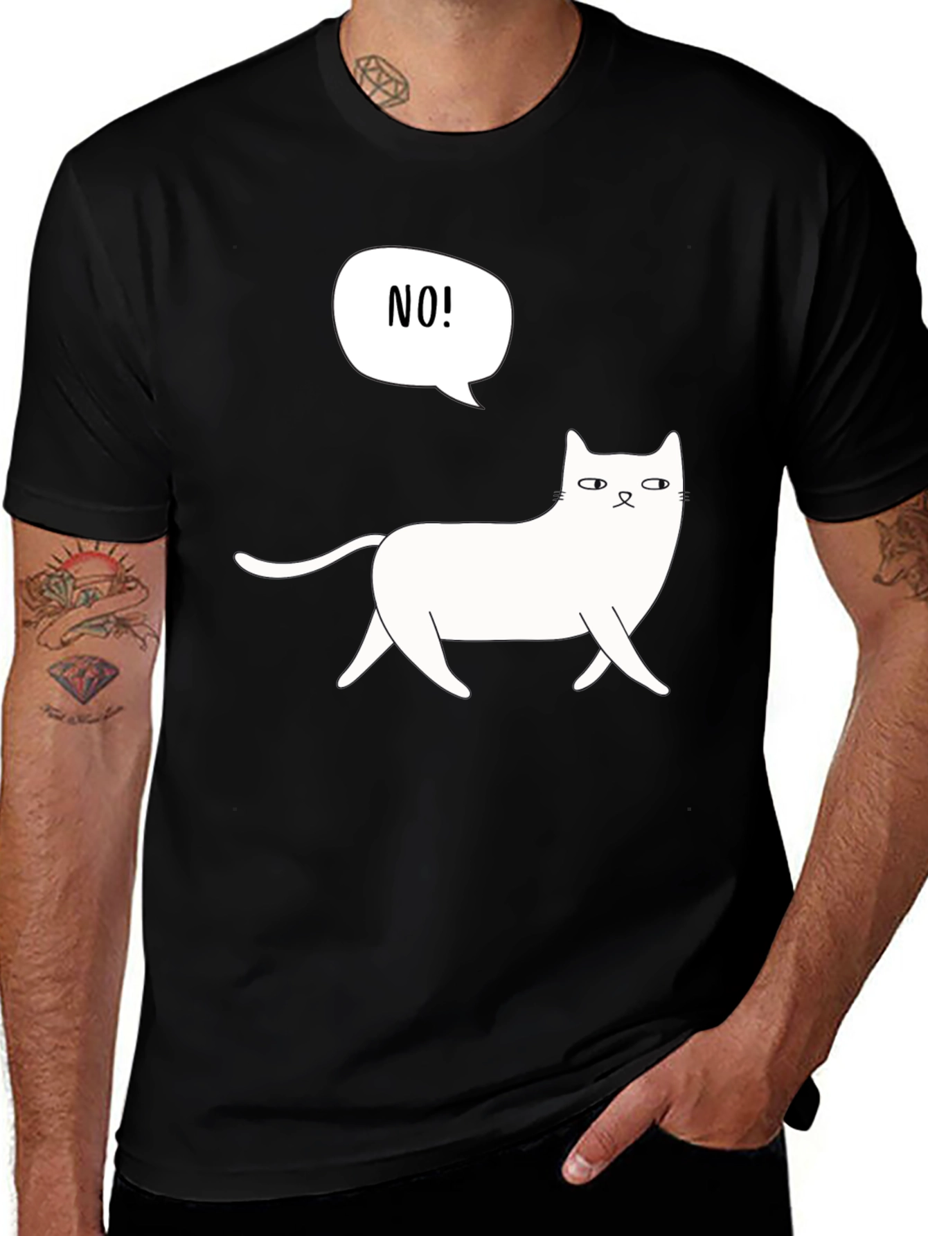 Funny Cat NO! Graphic T-Shirt - Unisex