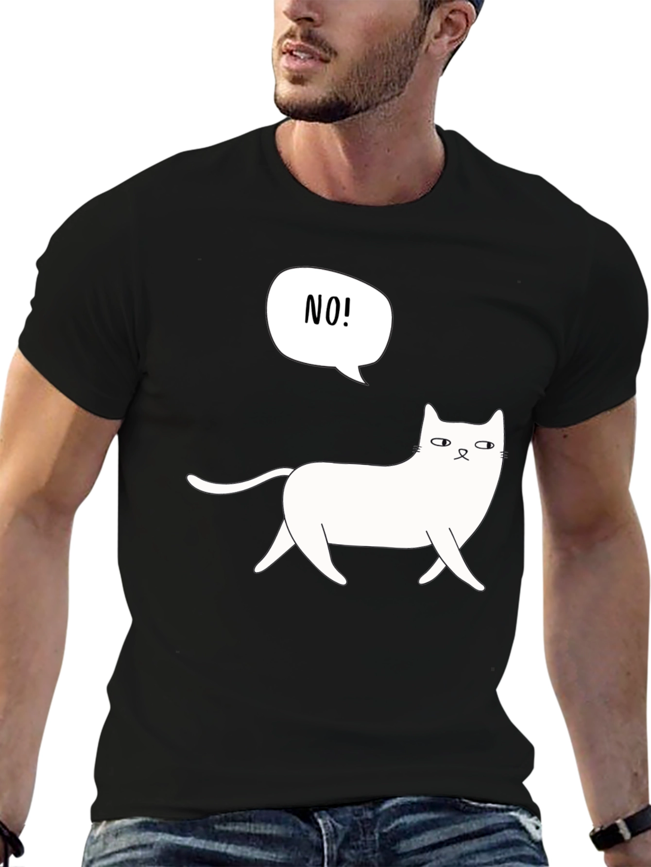 Funny Cat NO! Graphic T-Shirt - Unisex